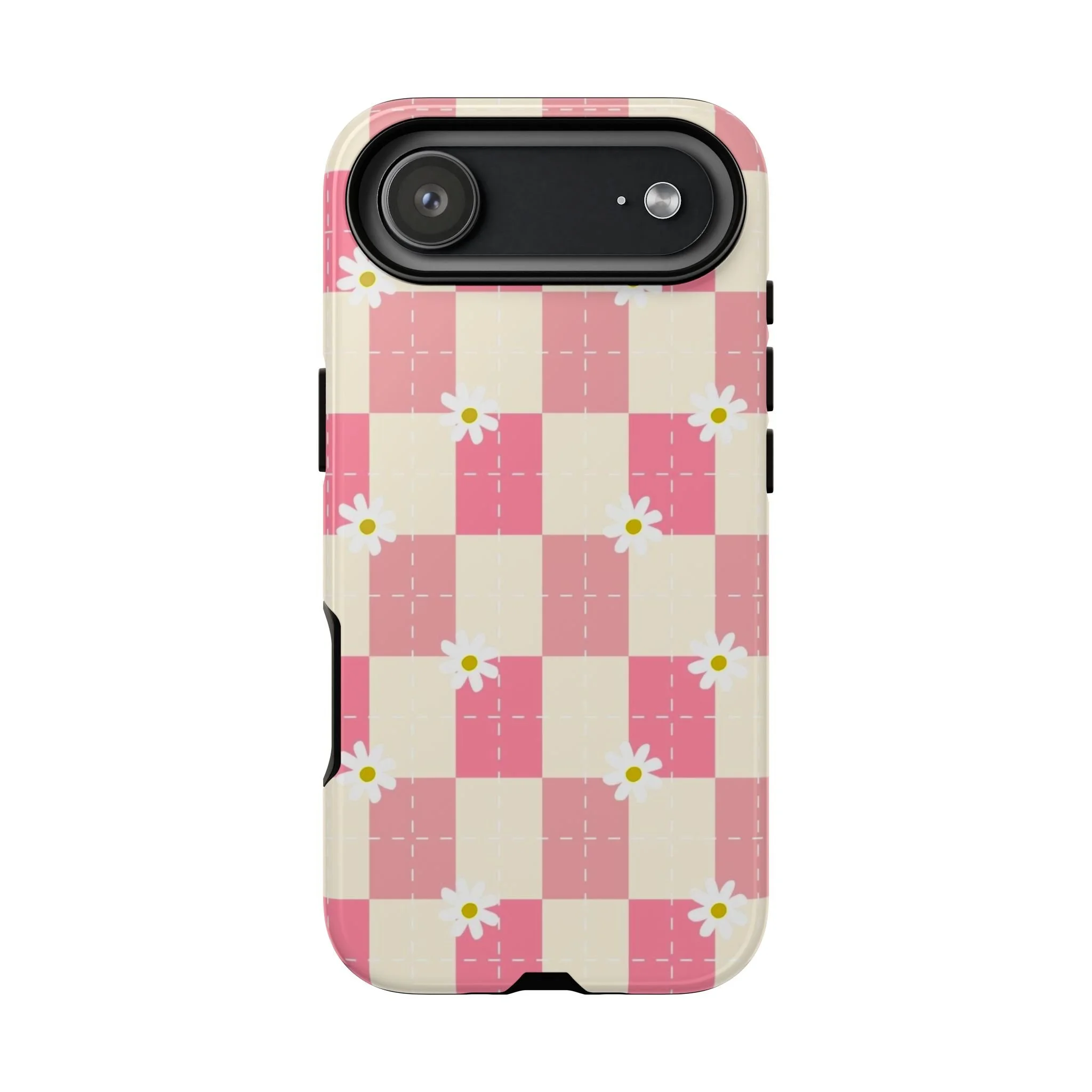 Pink Floral Chessboard | Tough Phone Case