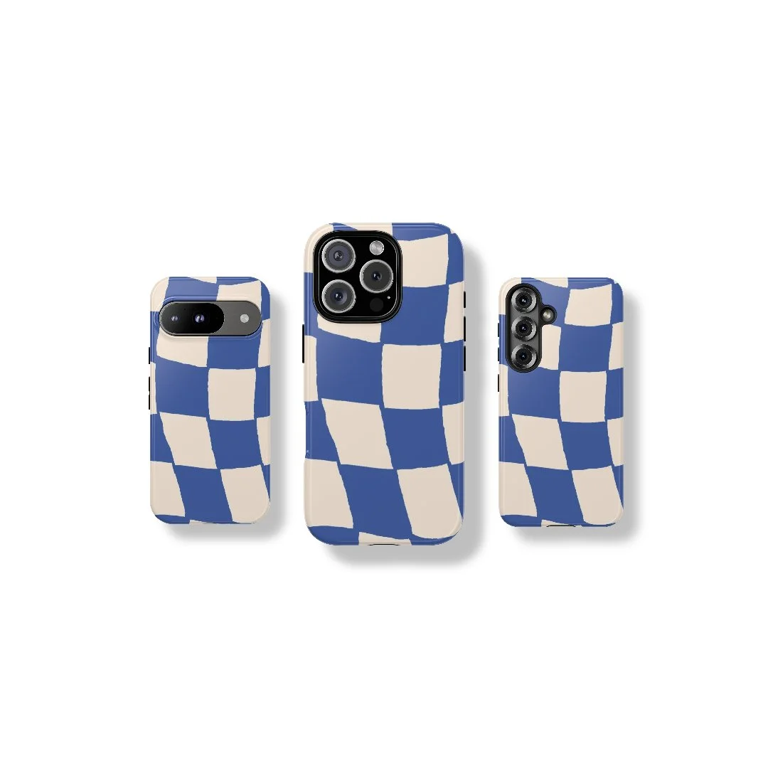 Blue Checkerboard | Tough Phone Case