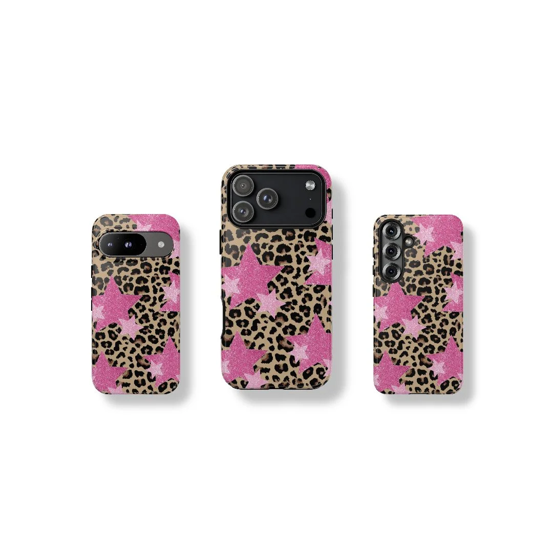Pink Cheetah Stars | Tough Phone Case