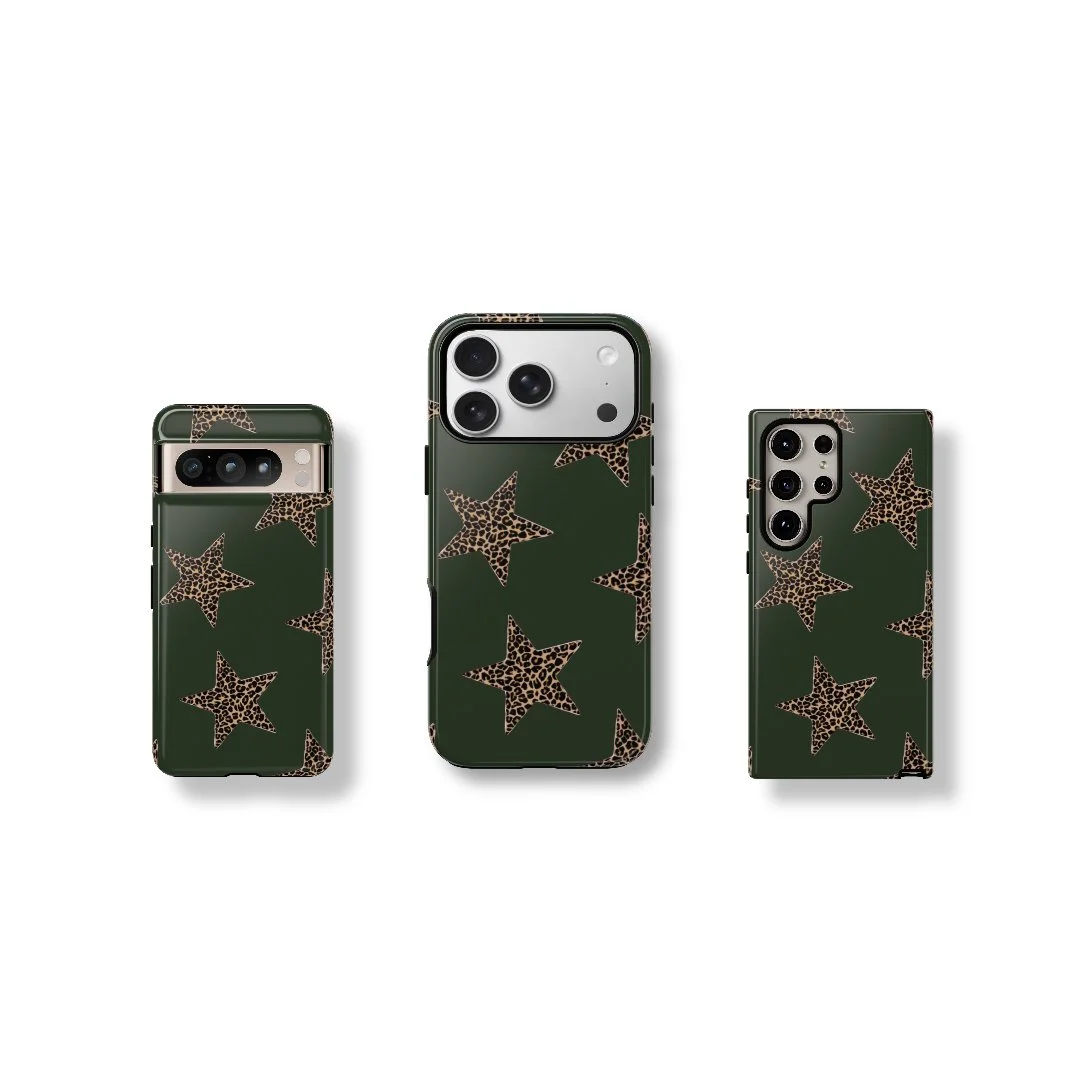 Deep Green Cheetah Stars | Tough Phone Case