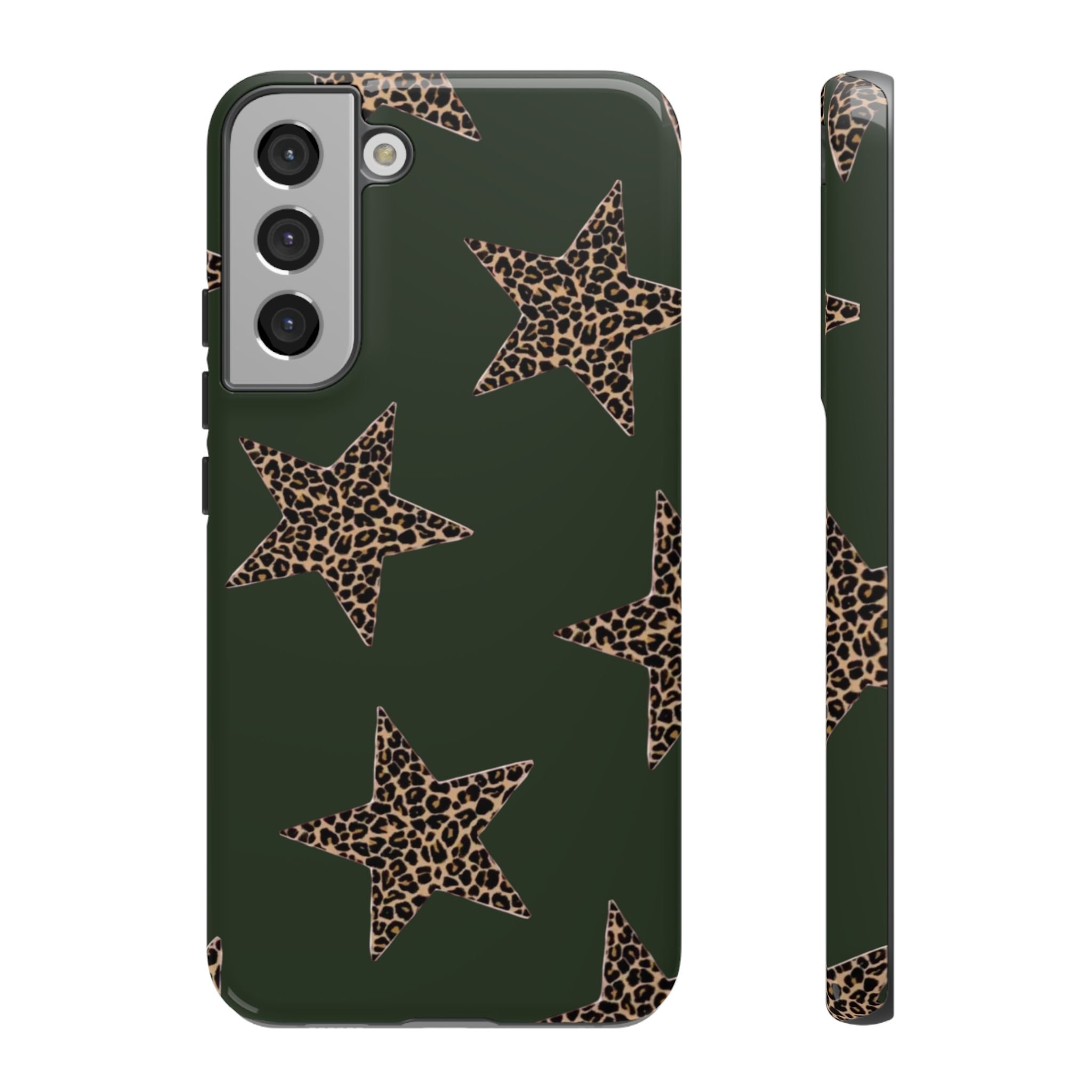 Deep Green Cheetah Stars | Tough Phone Case