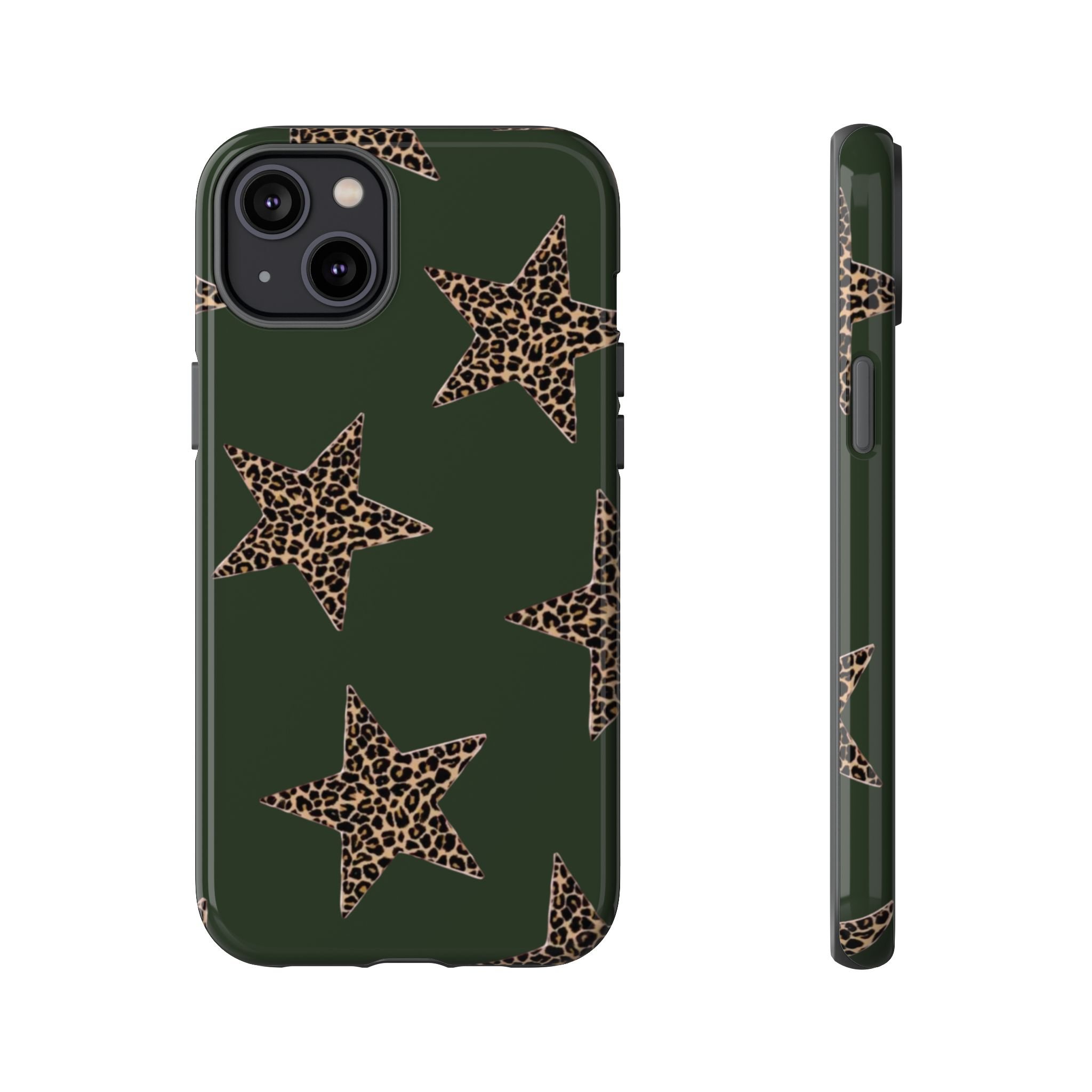 Deep Green Cheetah Stars | Tough Phone Case