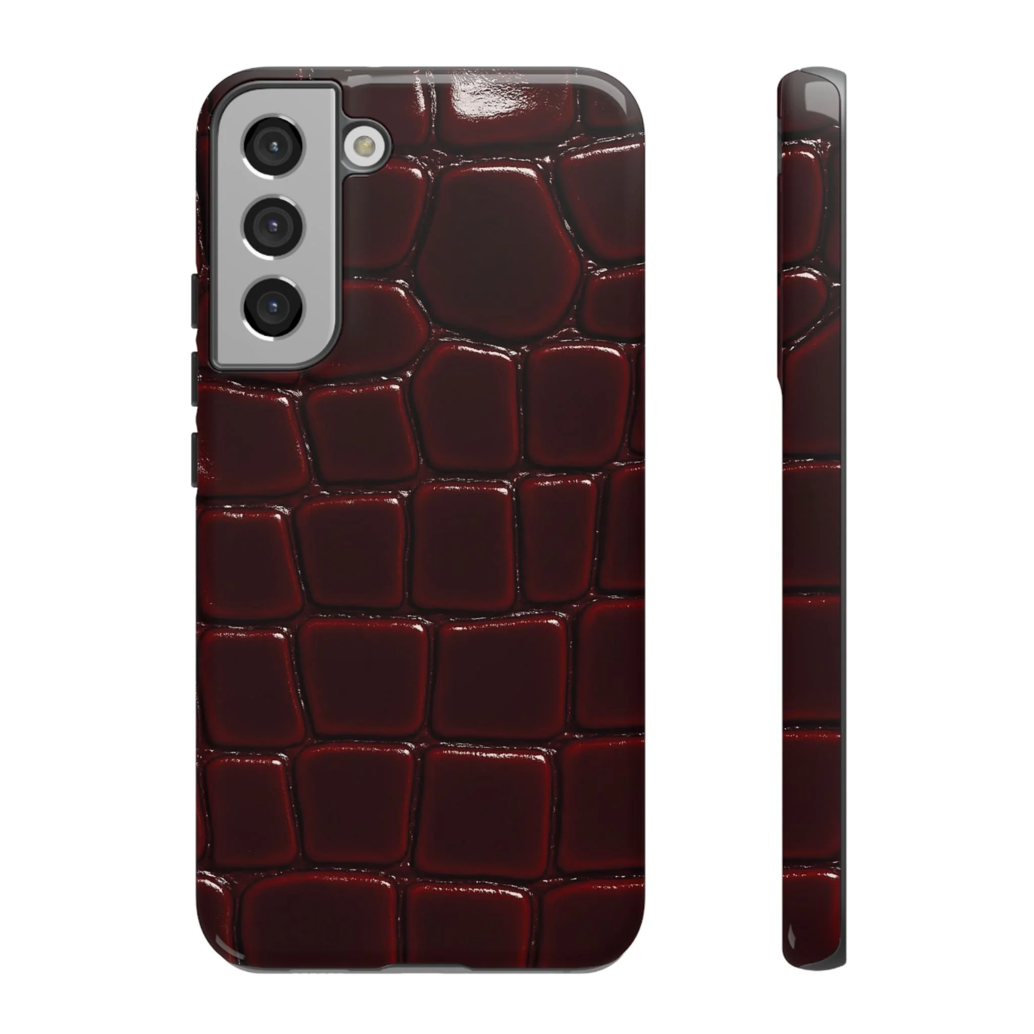 Crimson Luxe Croc | Tough Phone Case