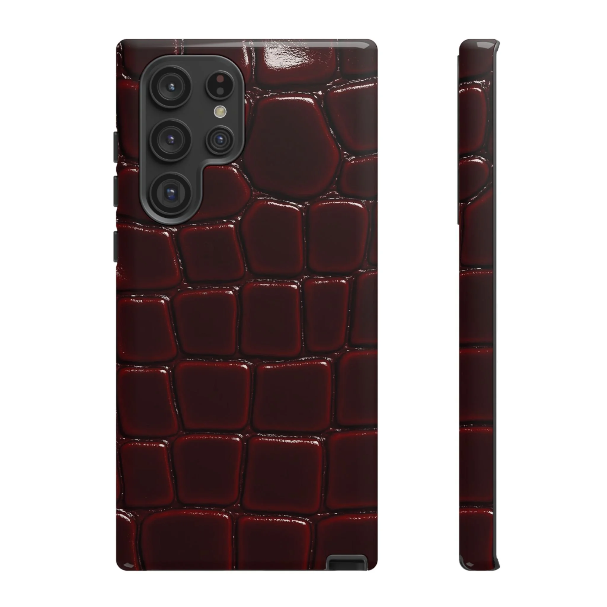 Crimson Luxe Croc | Tough Phone Case