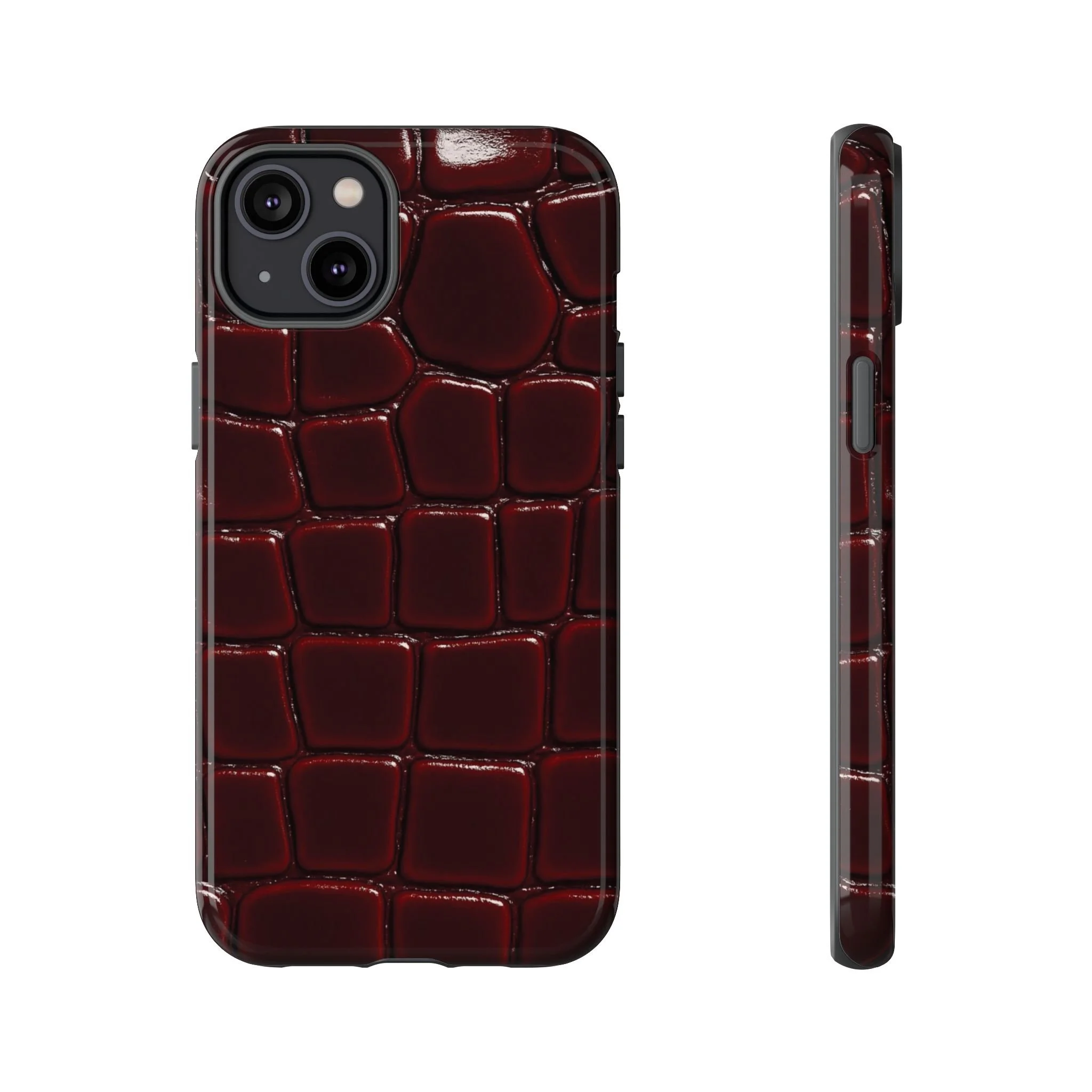 Crimson Luxe Croc | Tough Phone Case