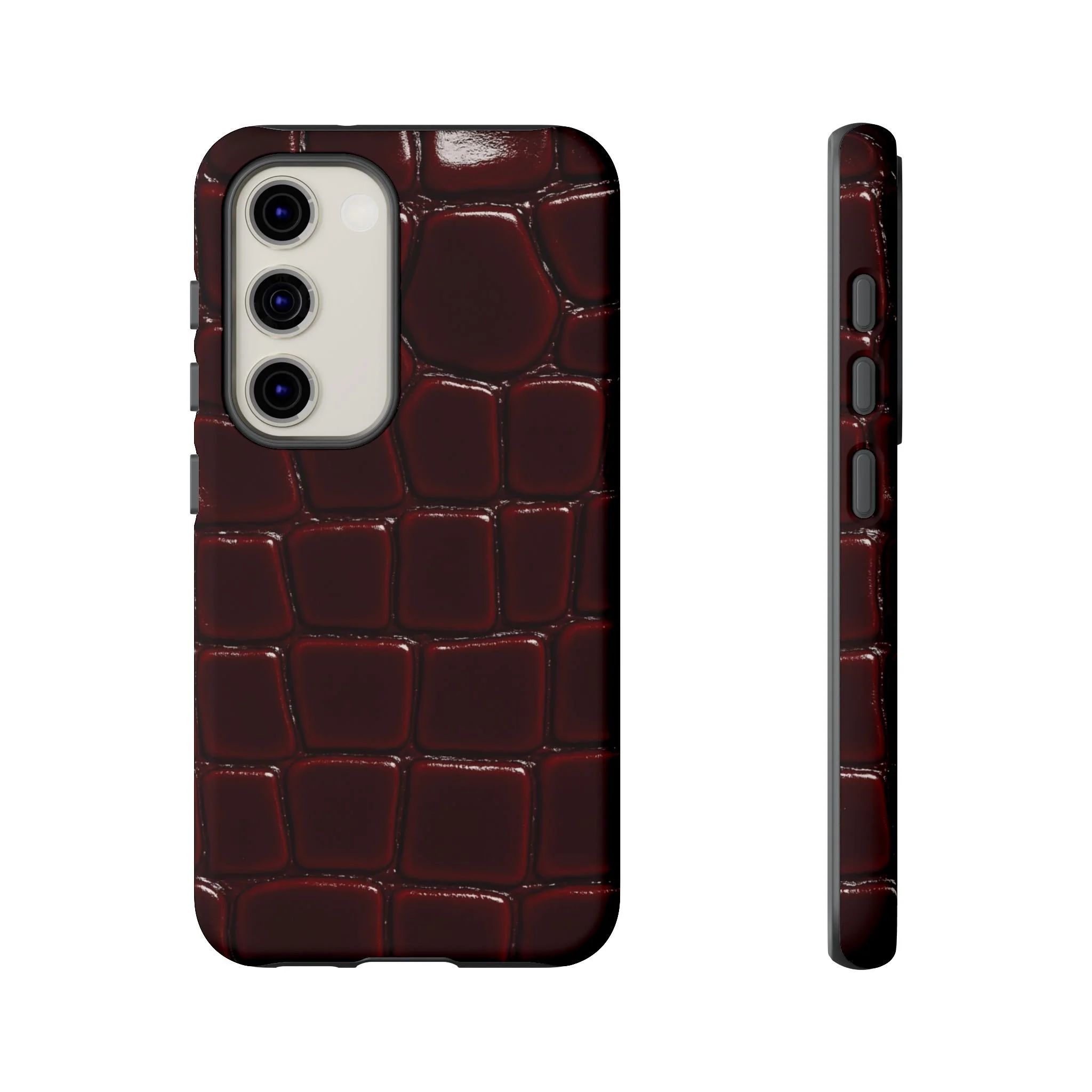 Crimson Luxe Croc | Tough Phone Case