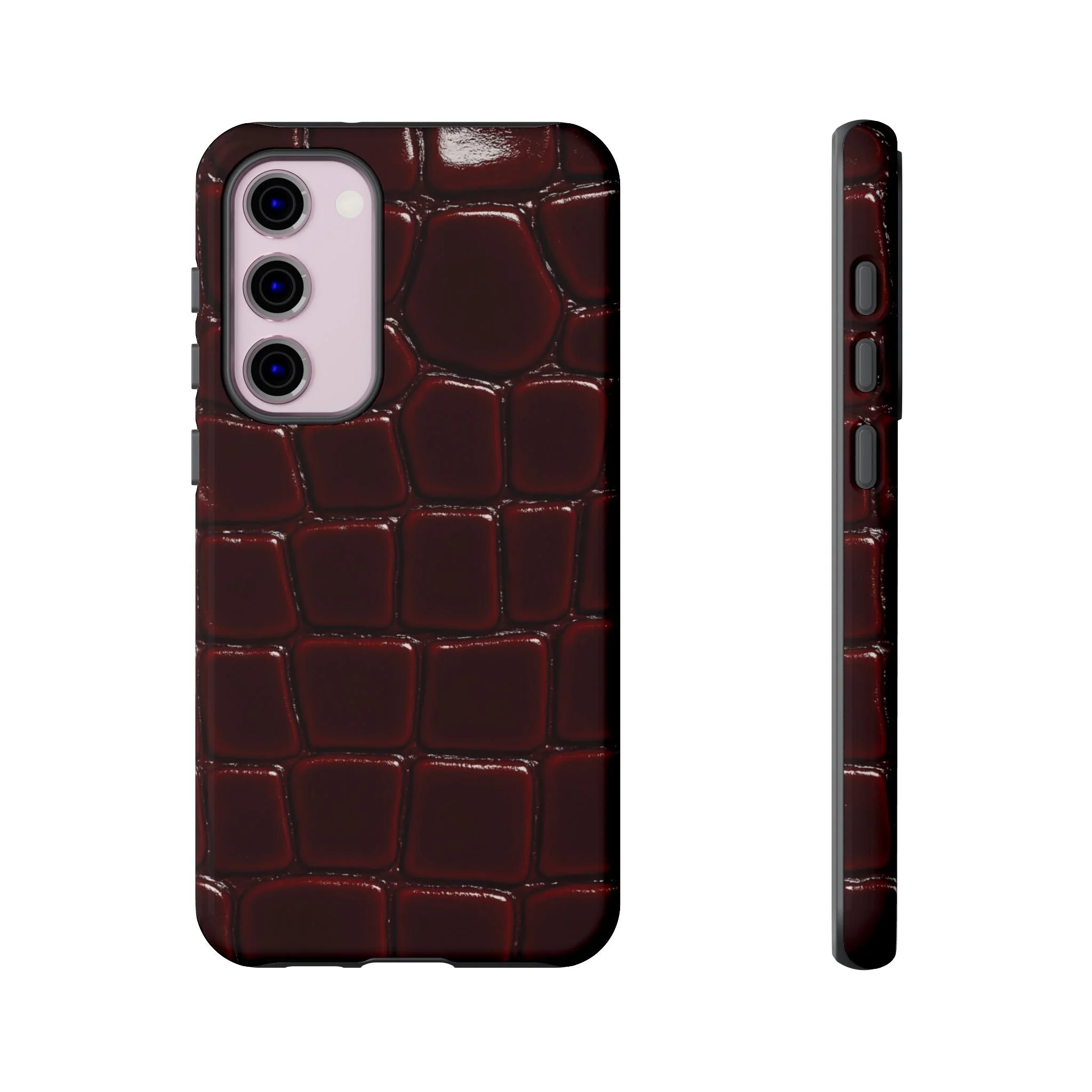Crimson Luxe Croc | Tough Phone Case