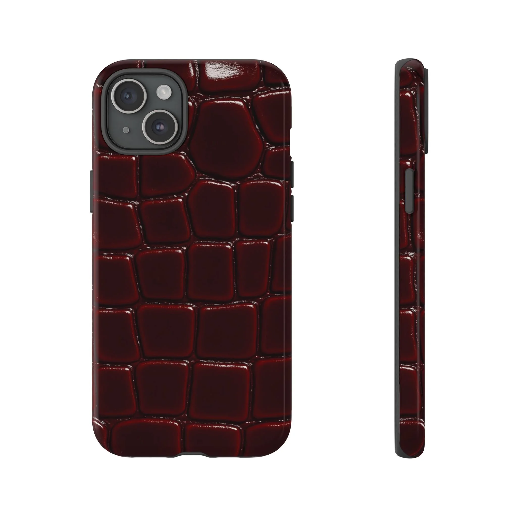 Crimson Luxe Croc | Tough Phone Case