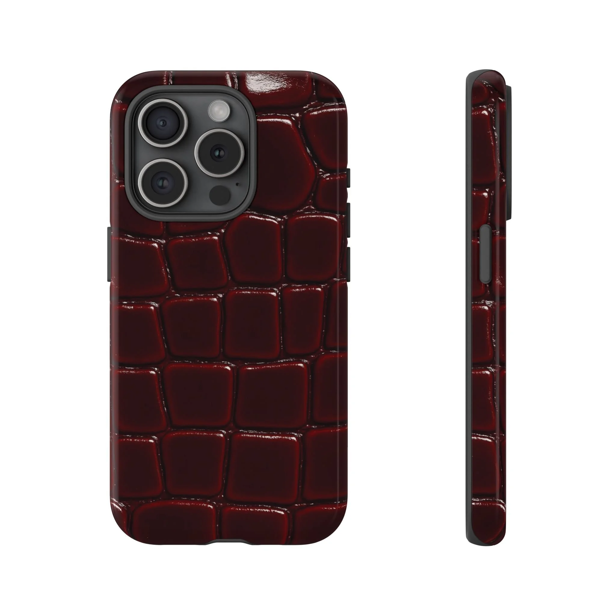 Crimson Luxe Croc | Tough Phone Case