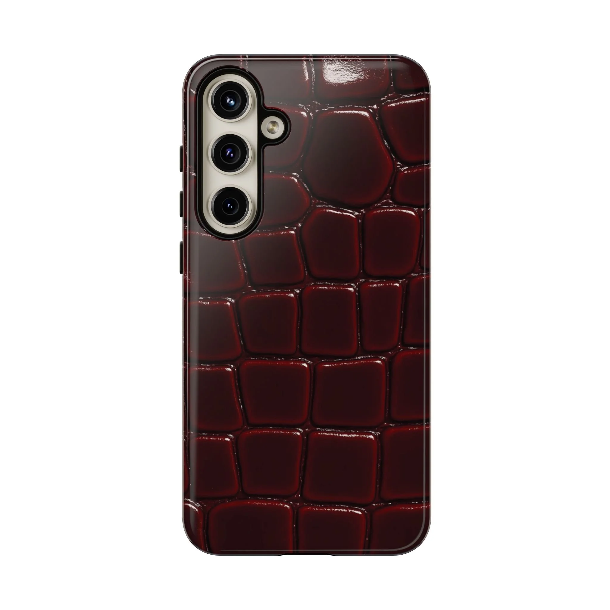 Crimson Luxe Croc | Tough Phone Case