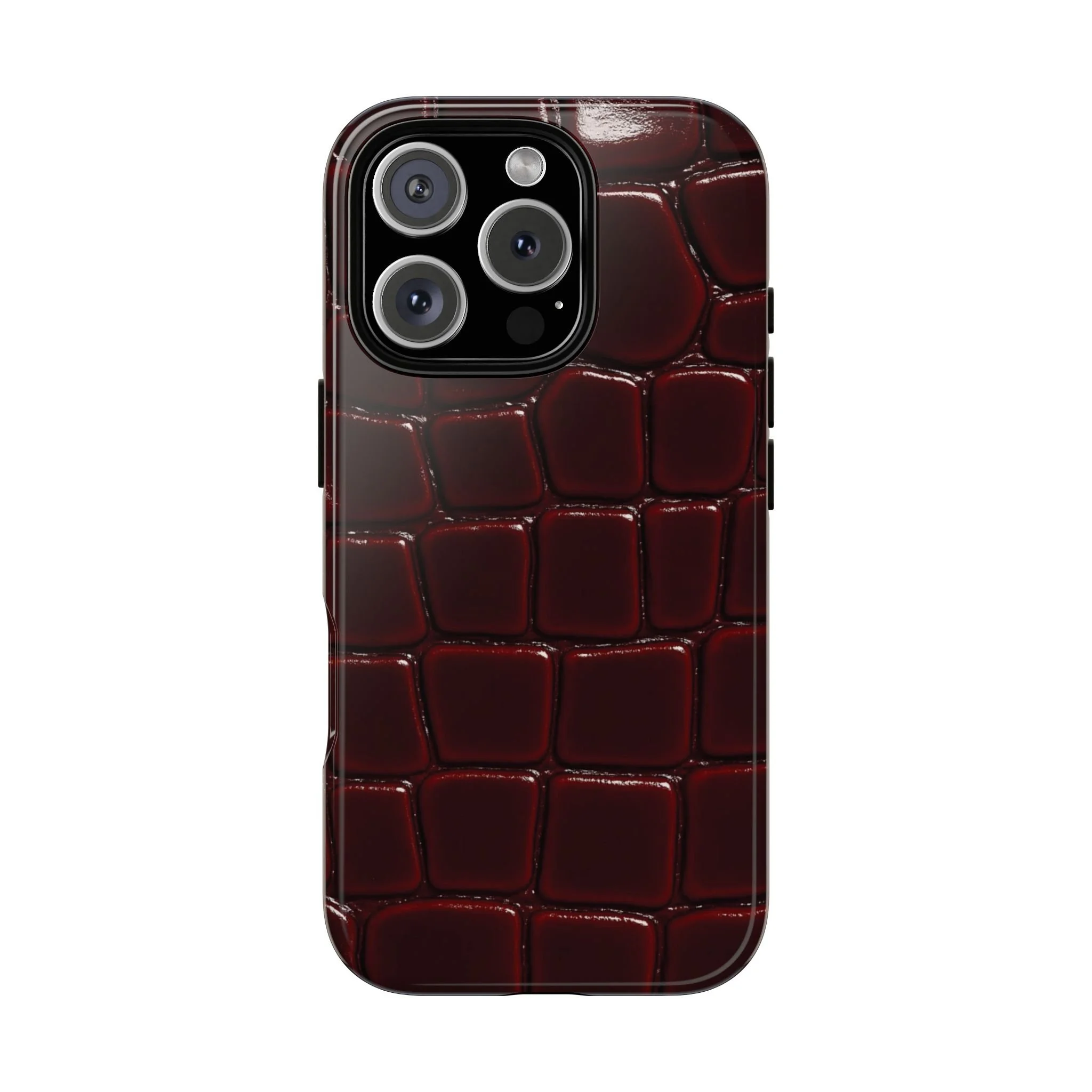Crimson Luxe Croc | Tough Phone Case