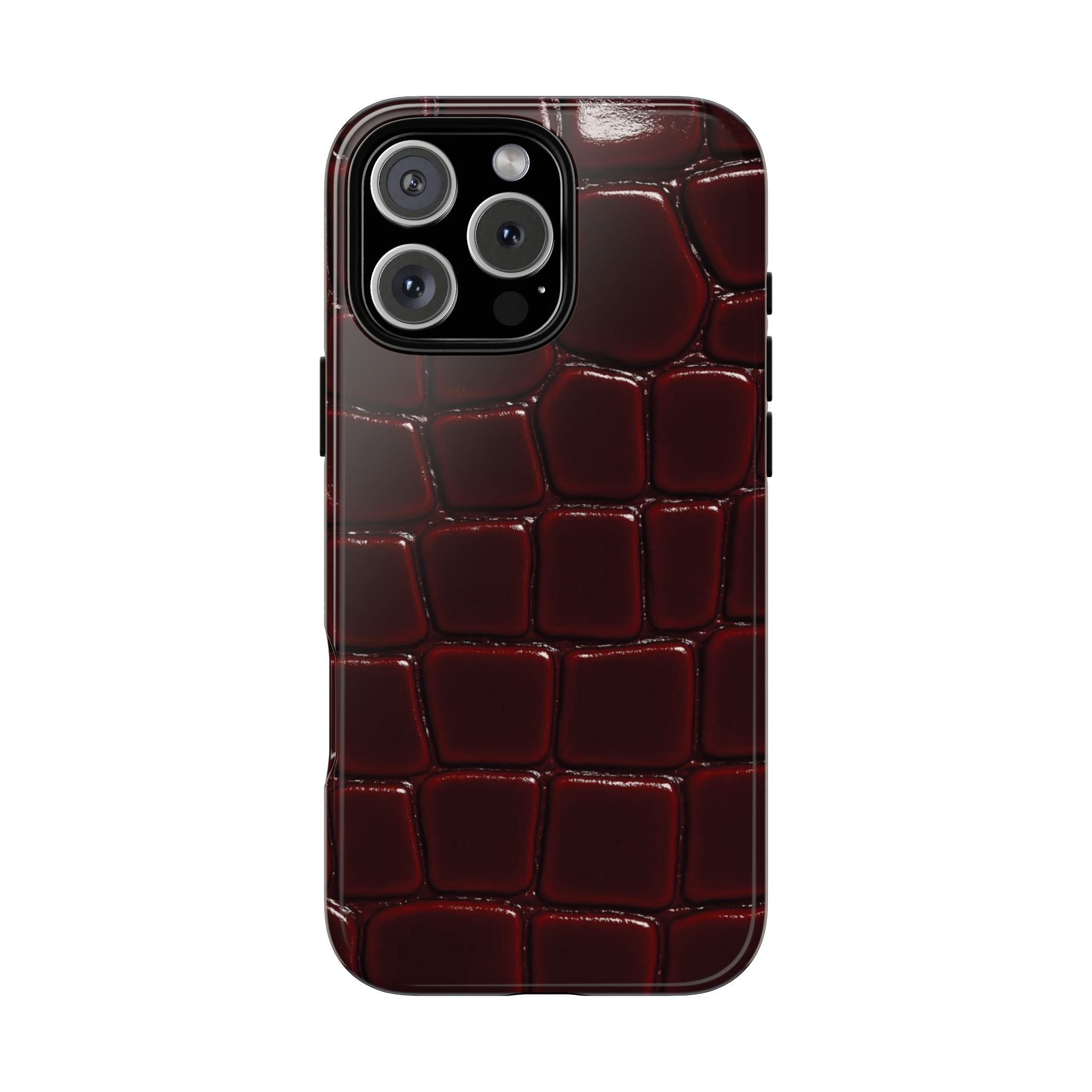 Crimson Luxe Croc | Tough Phone Case