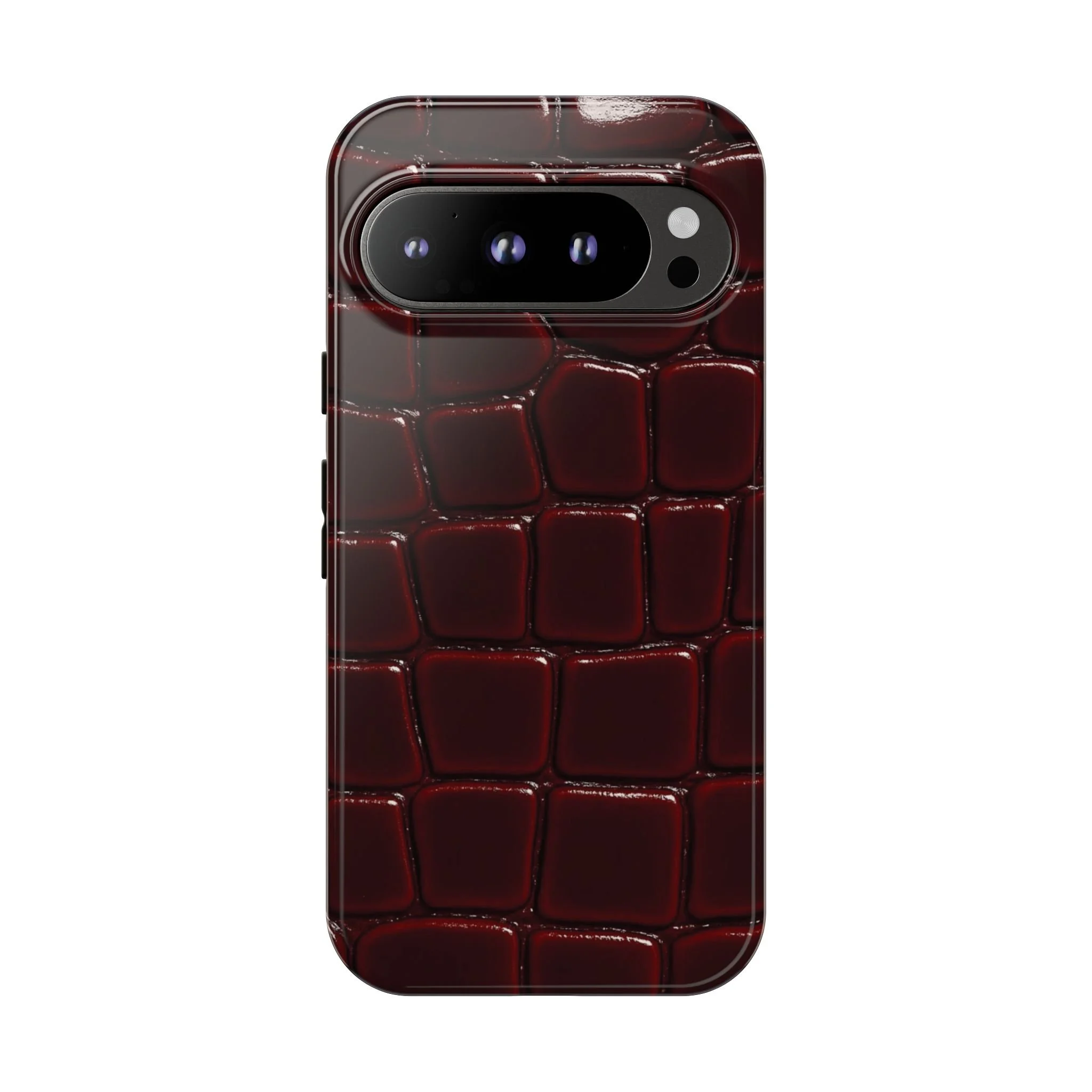 Crimson Luxe Croc | Tough Phone Case