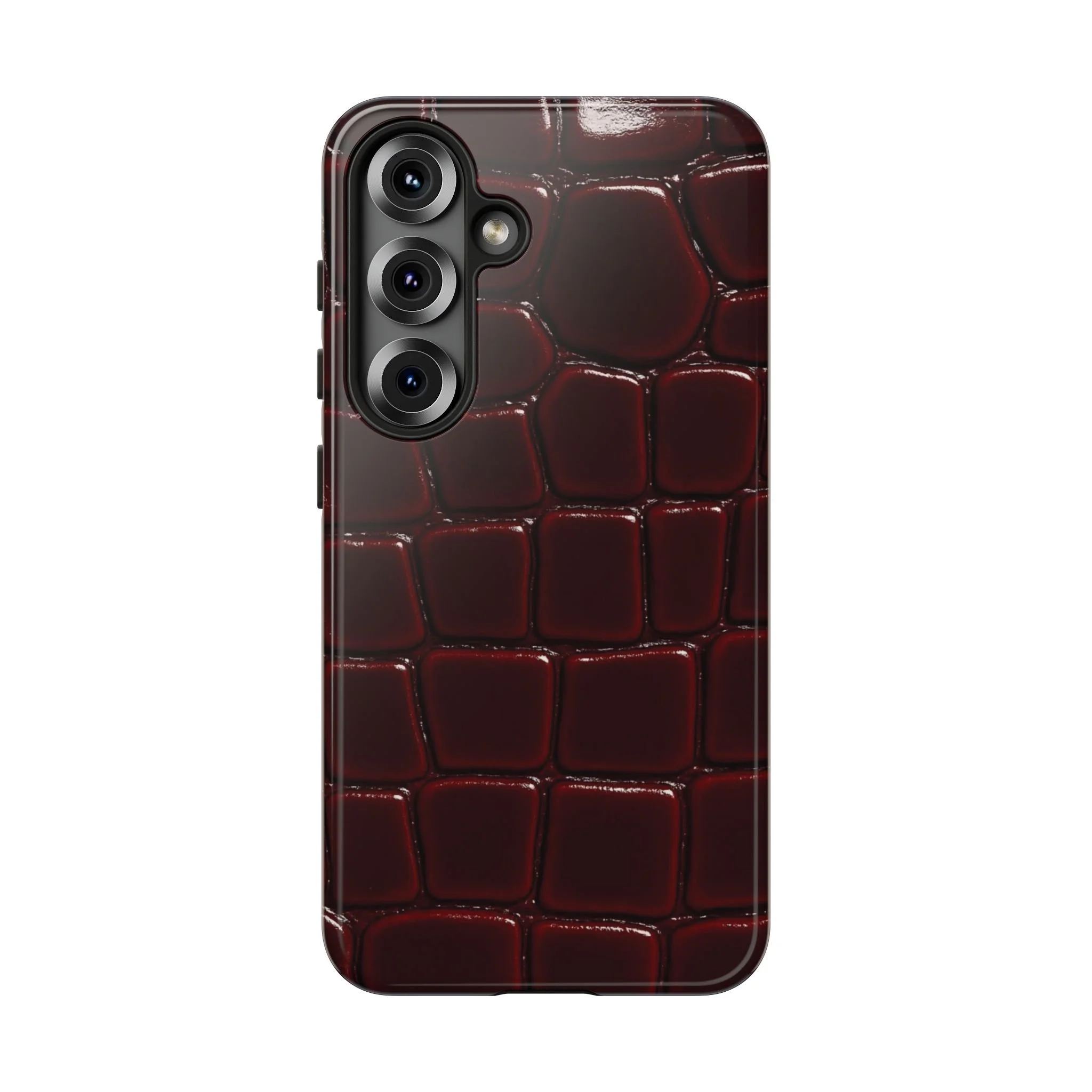 Crimson Luxe Croc | Tough Phone Case