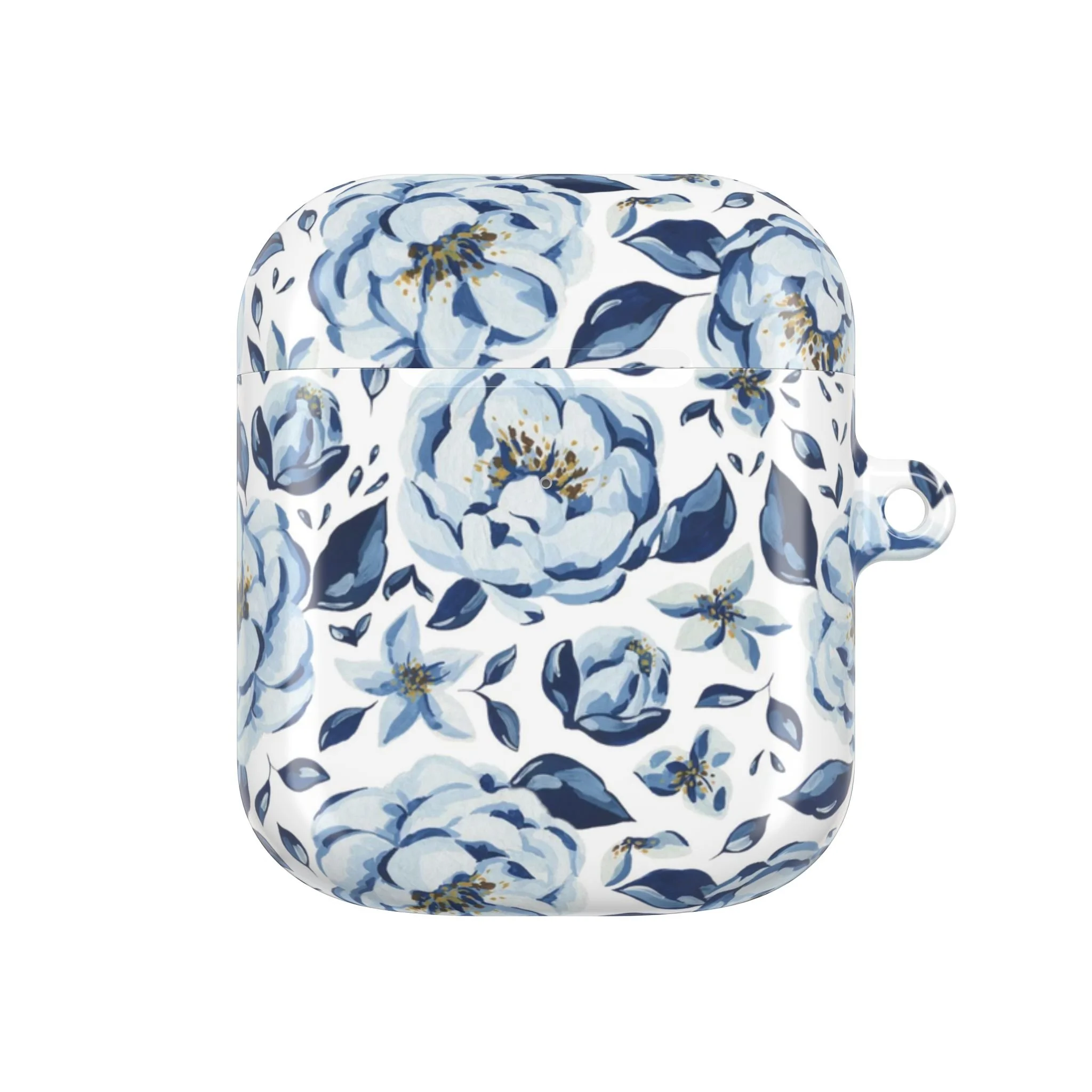 Floral AirPod Case - Elegant Blue Peony Design