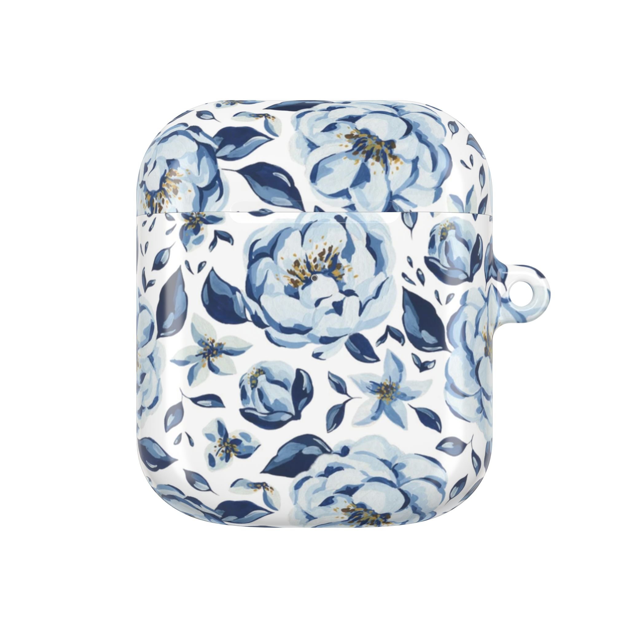 Floral AirPod Case - Elegant Blue Peony Design