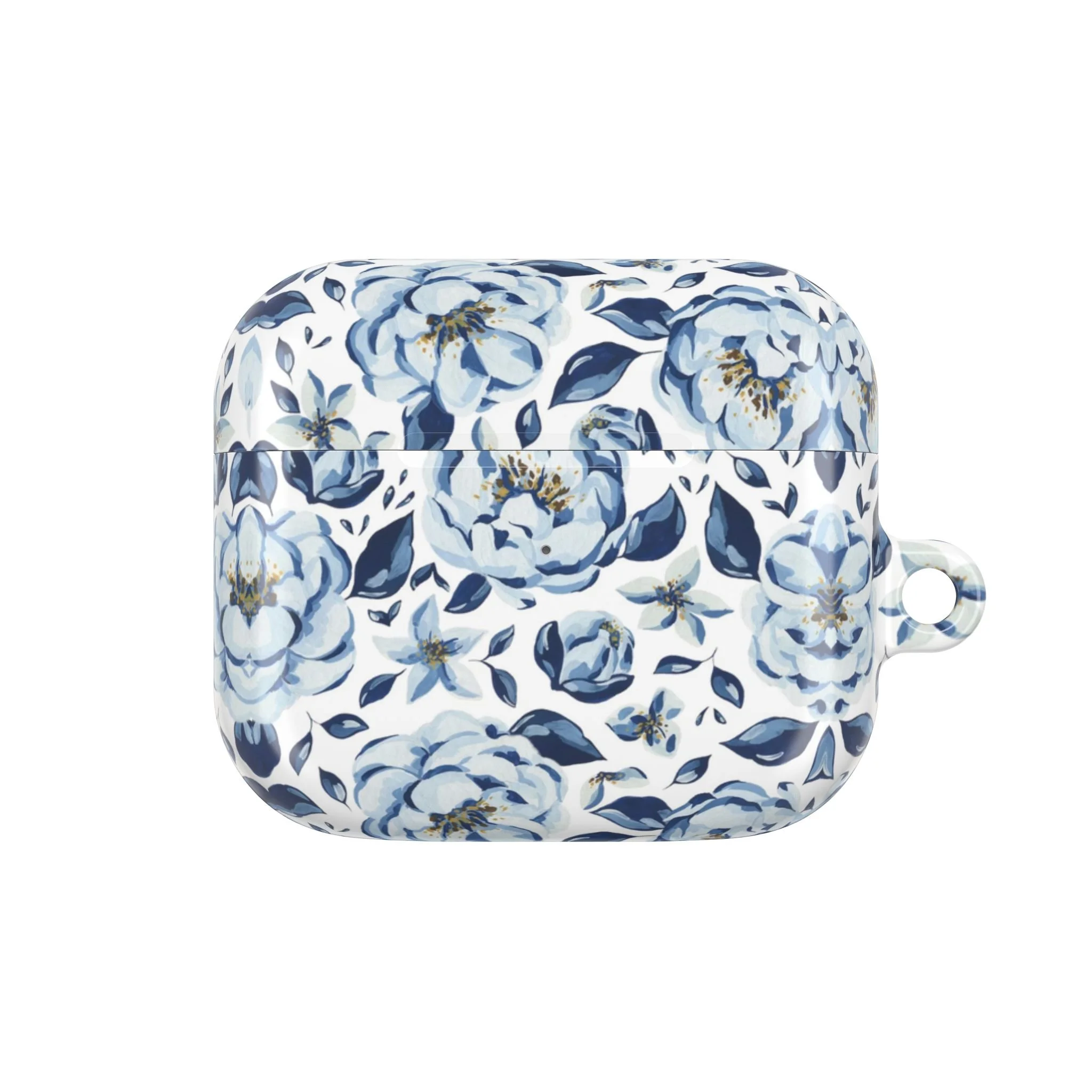 Floral AirPod Case - Elegant Blue Peony Design