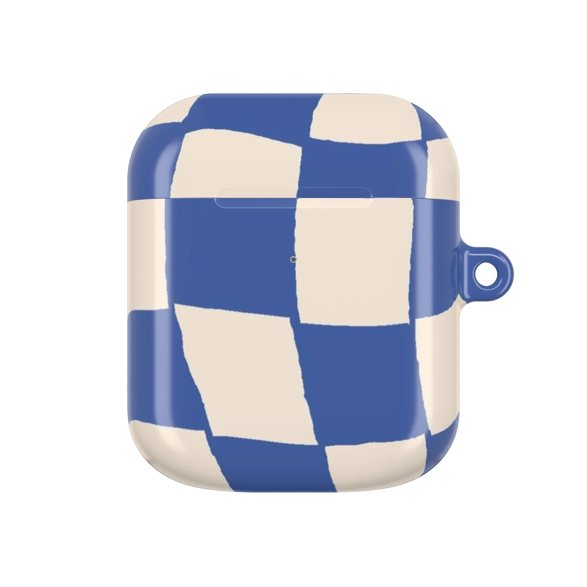 Blue Checkerboard AirPod Case - Stylish Protection for Your Earbuds