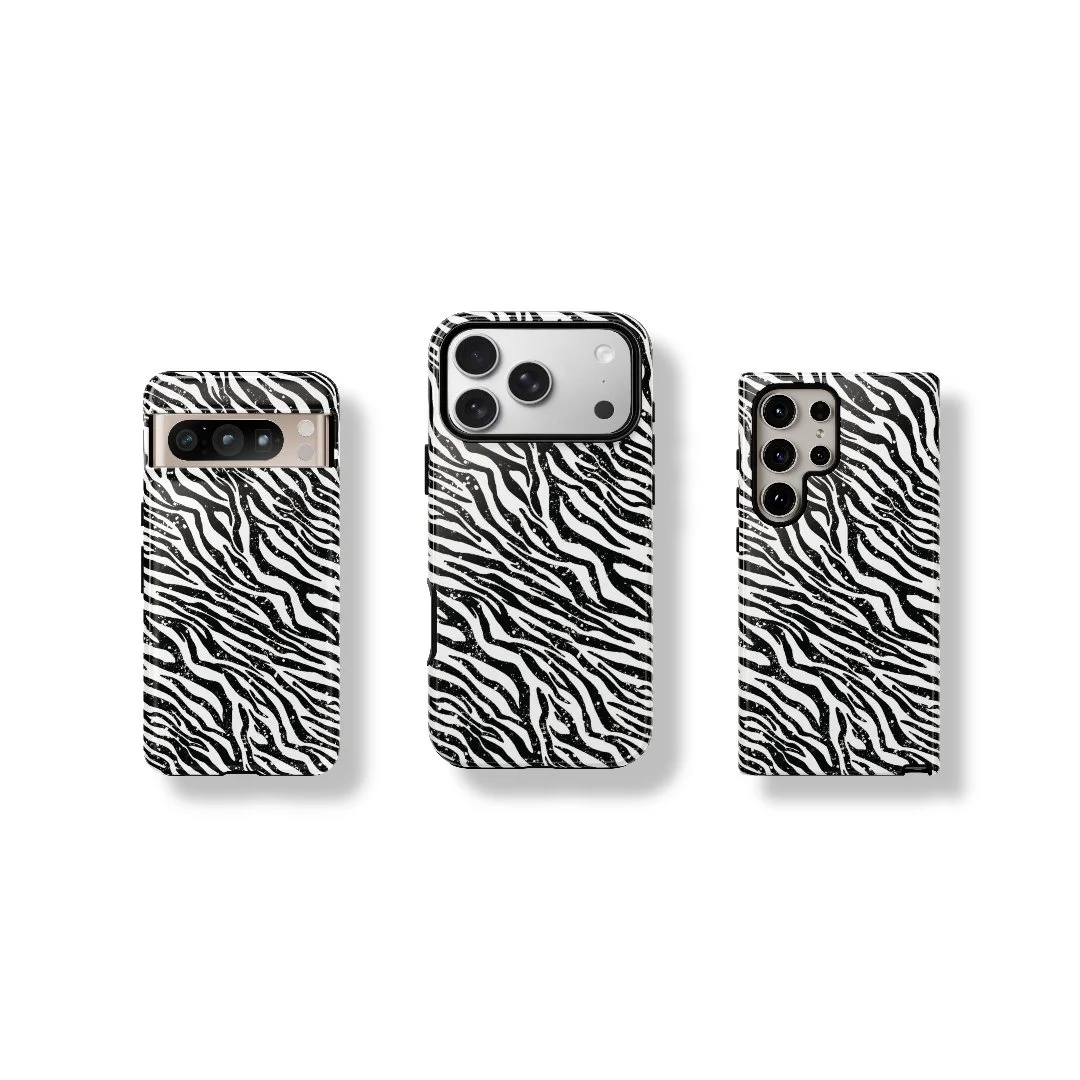 Shimmering Zebra Print | Tough Phone Case