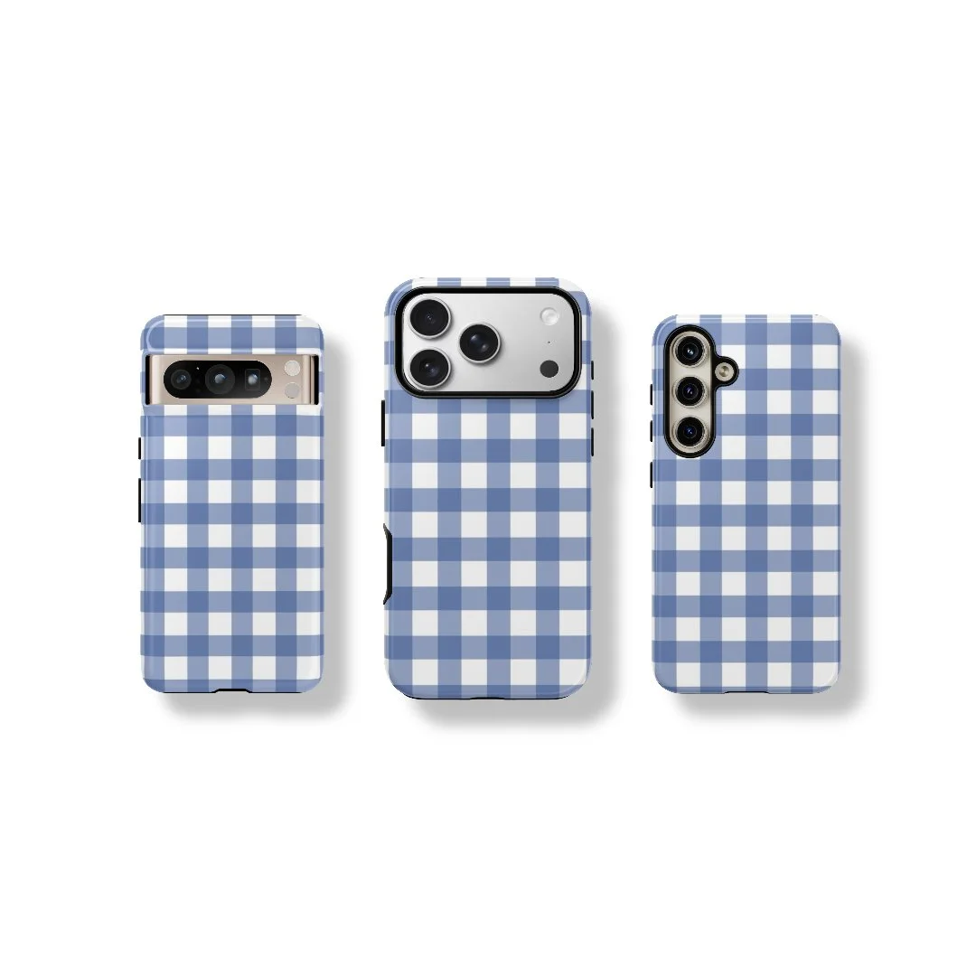 Powder Blue Gingham | Tough Phone Case