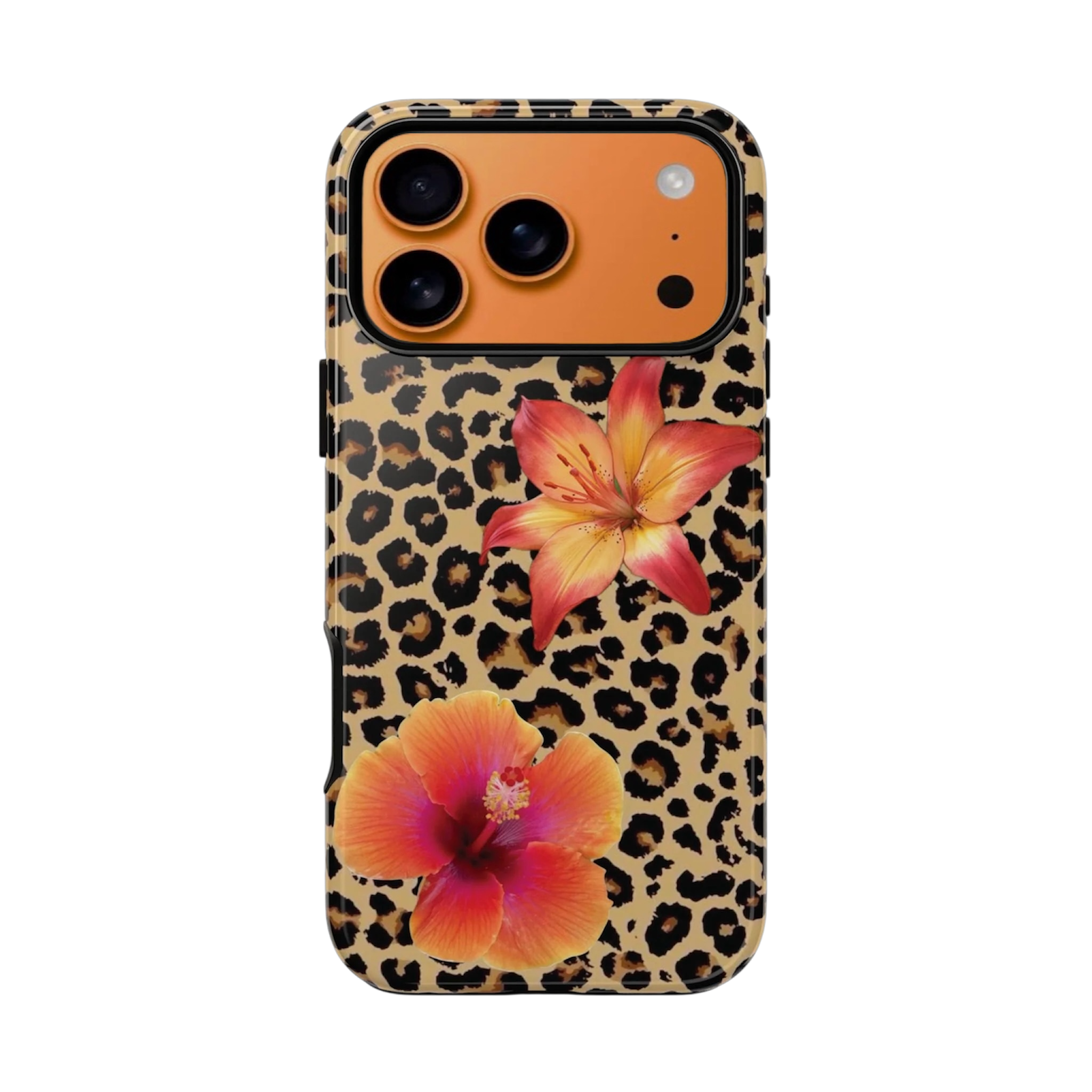 Tropical cheetah print tough phone case