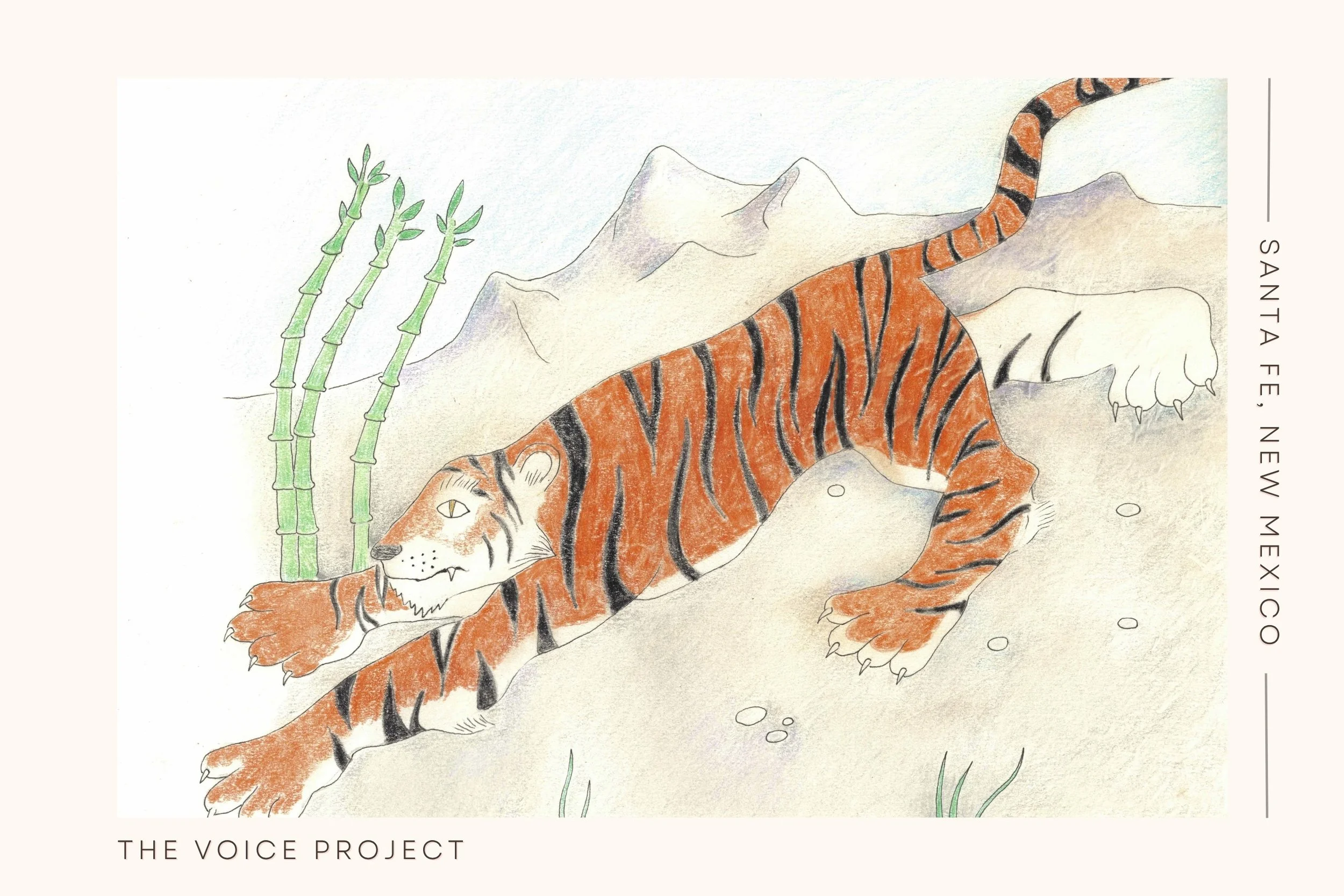 Postcard from the Voice Project - Artist: Jim Cox, Print & Distribution courtesy of Santa Fe International Literary Festival