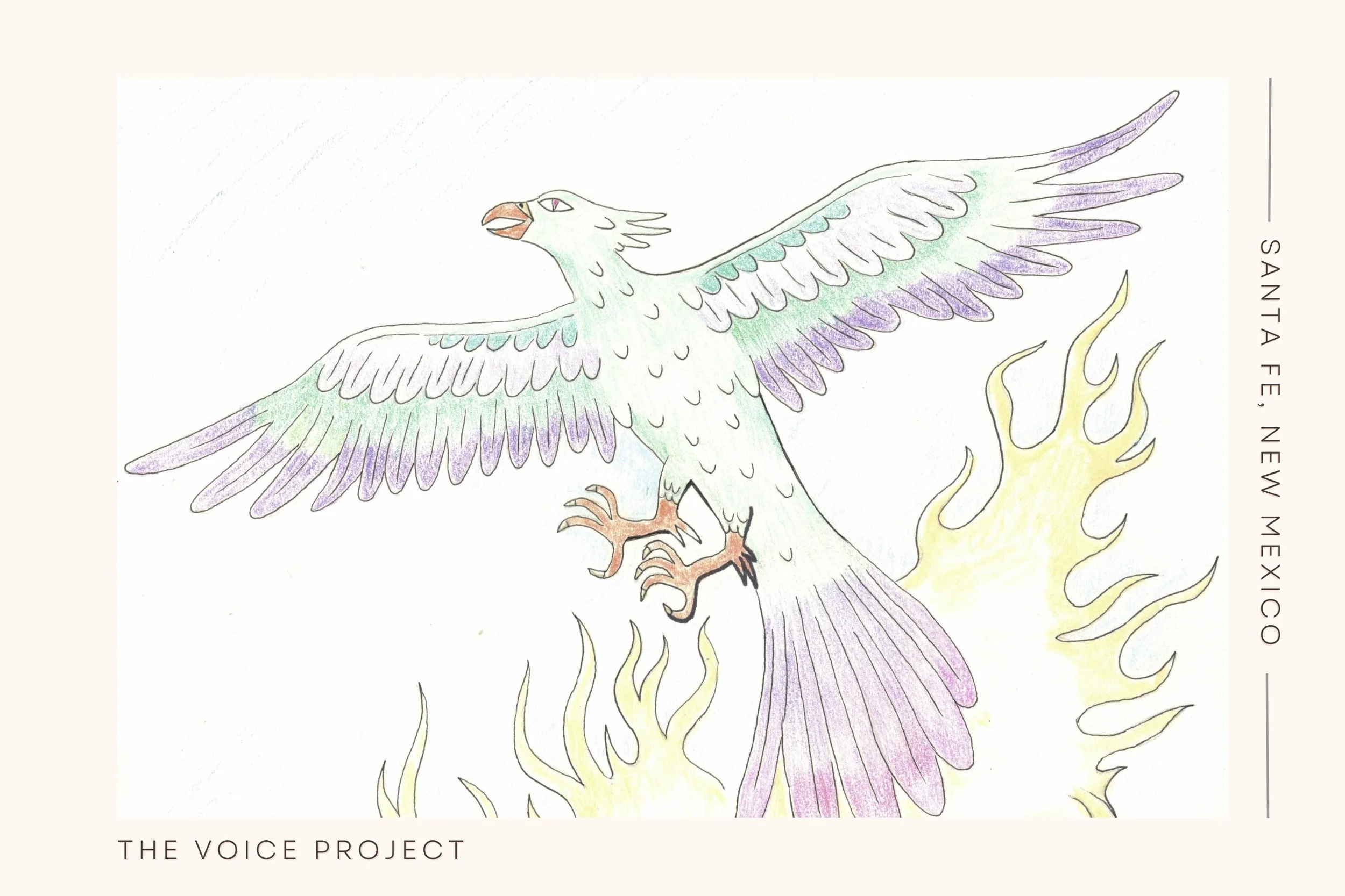 Postcard from the Voice Project - Artist: Jim Cox, Print & Distribution courtesy of Santa Fe International Literary Festival