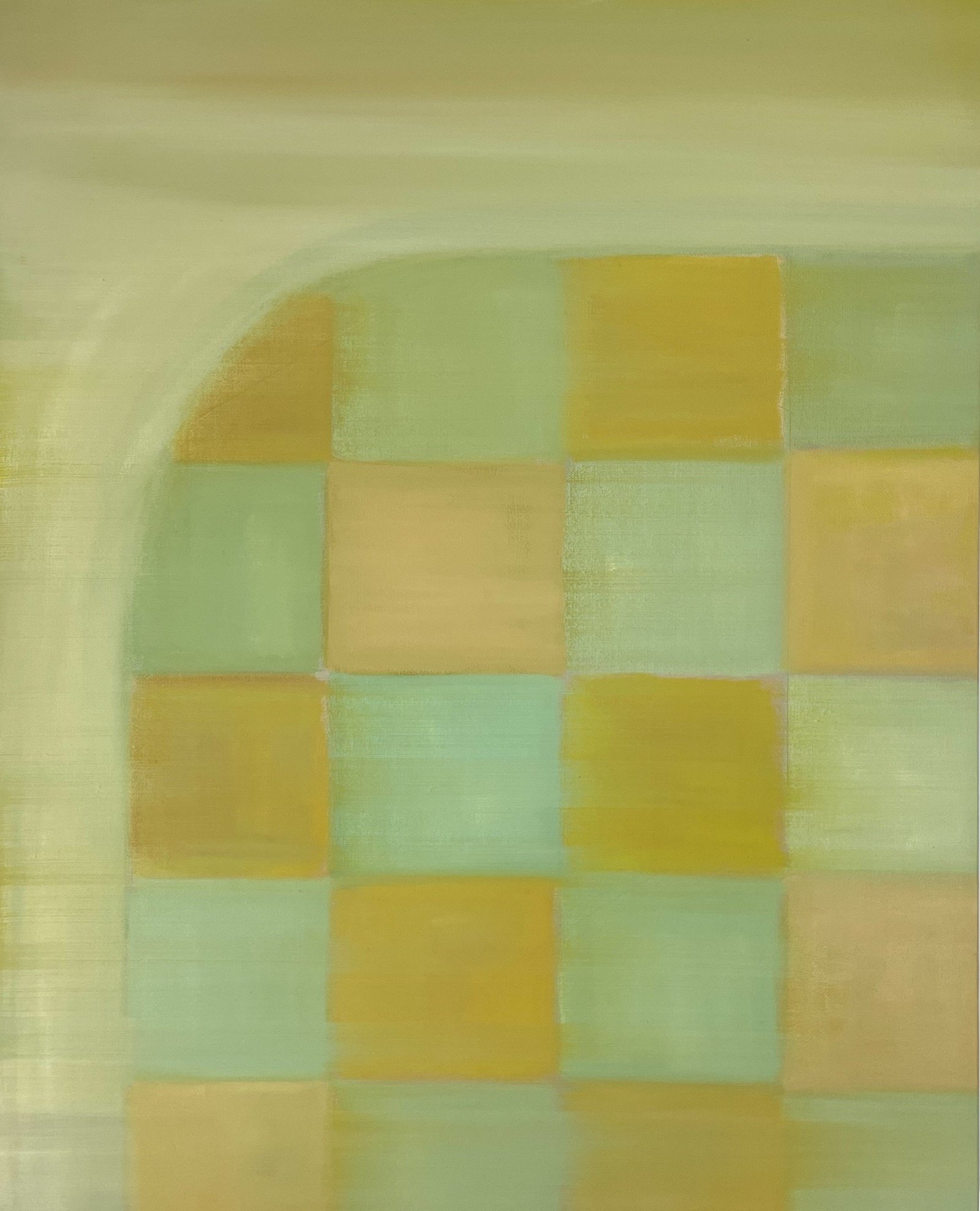 "Shape And Pattern Variation In Space B" Oil on canvas. 30 x 24" (framed) (2025)