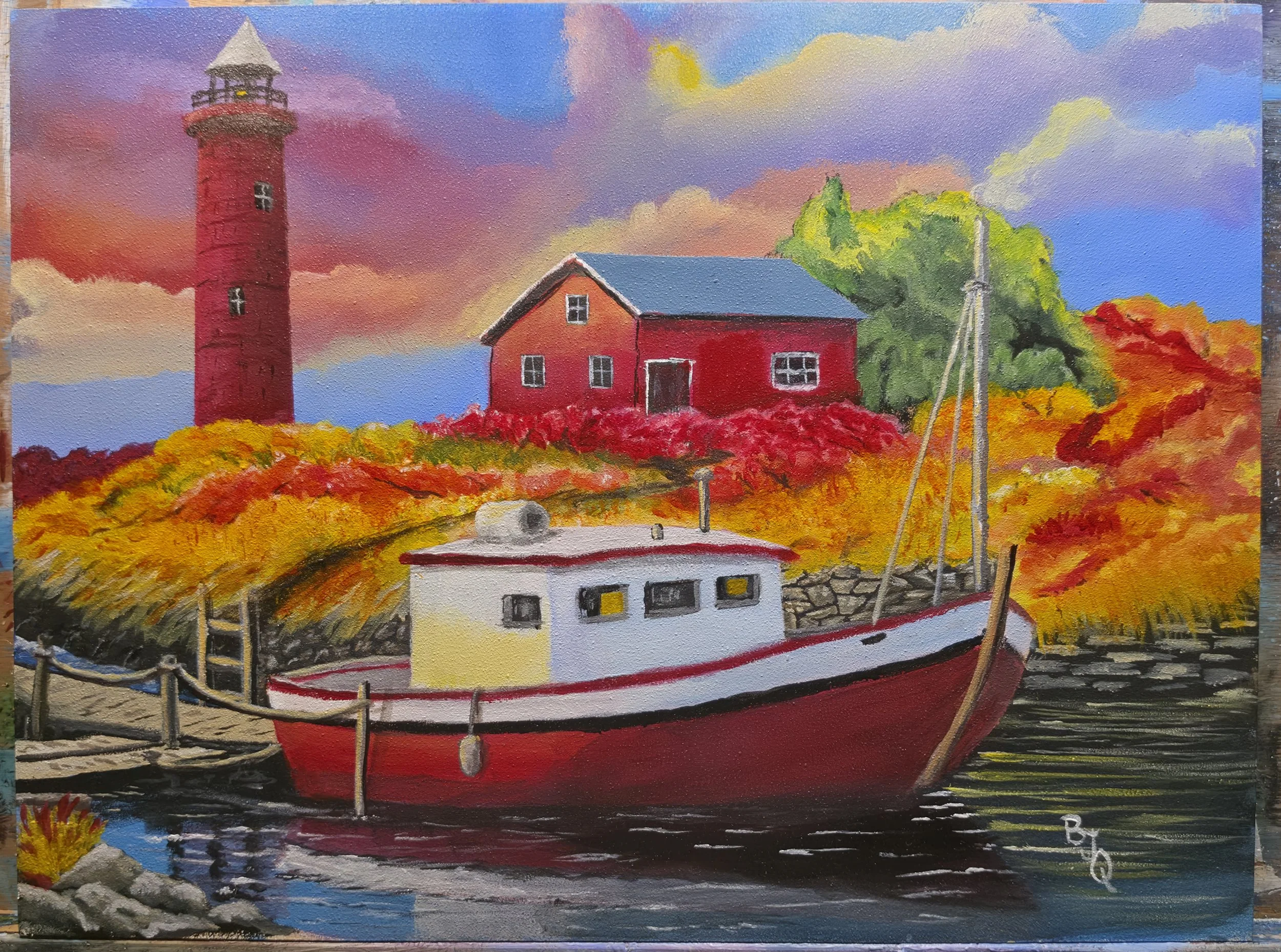 Safe Harbor - Acrylic on Gesso Board - April 2026 - 16x12 - Currently on Display at Springmoor Senior Living Center.
