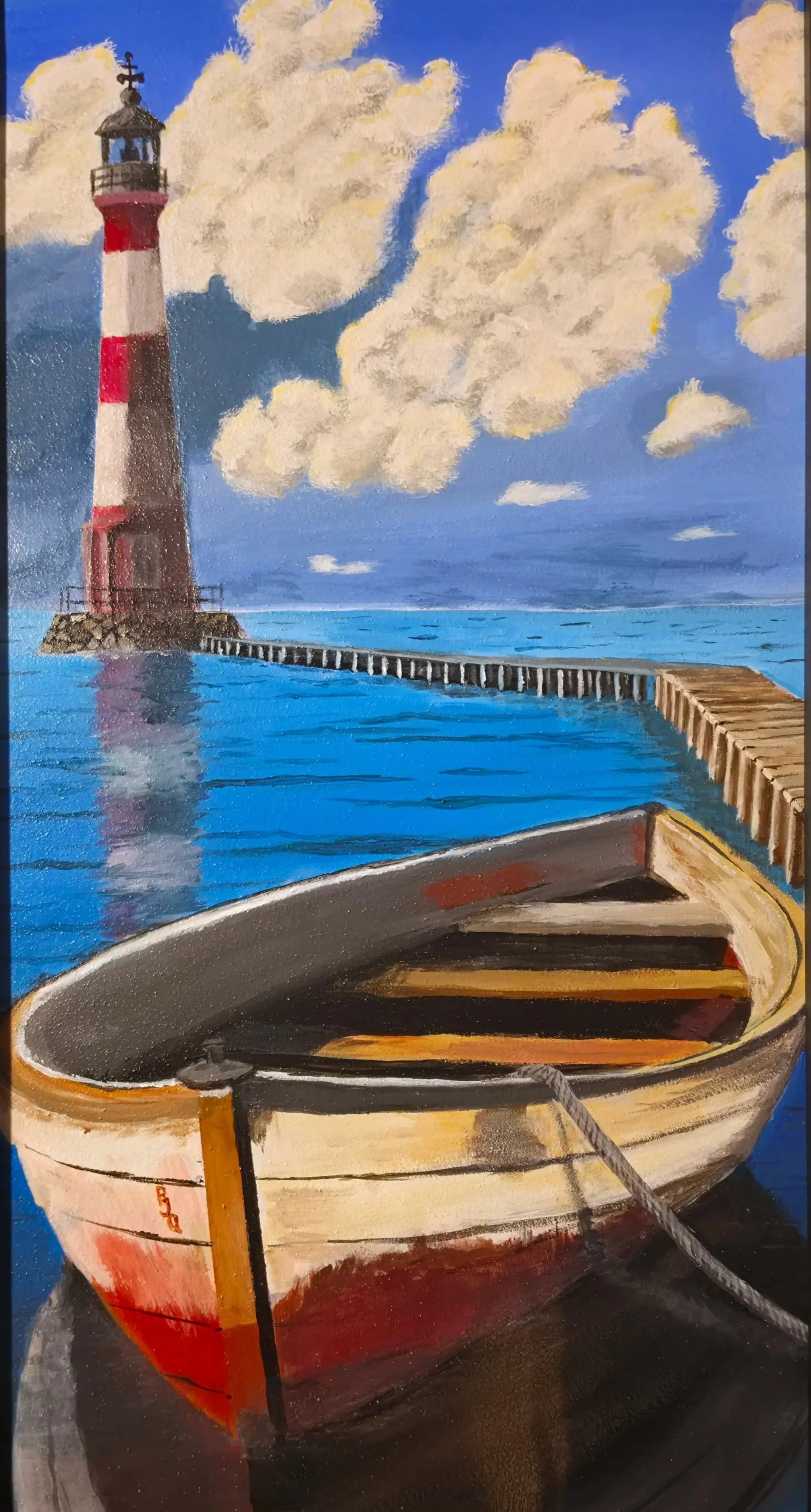 Long Walk to the Lighthouse - Acrylic on Gesso Board - March 2026 - 12x24 - SOLD