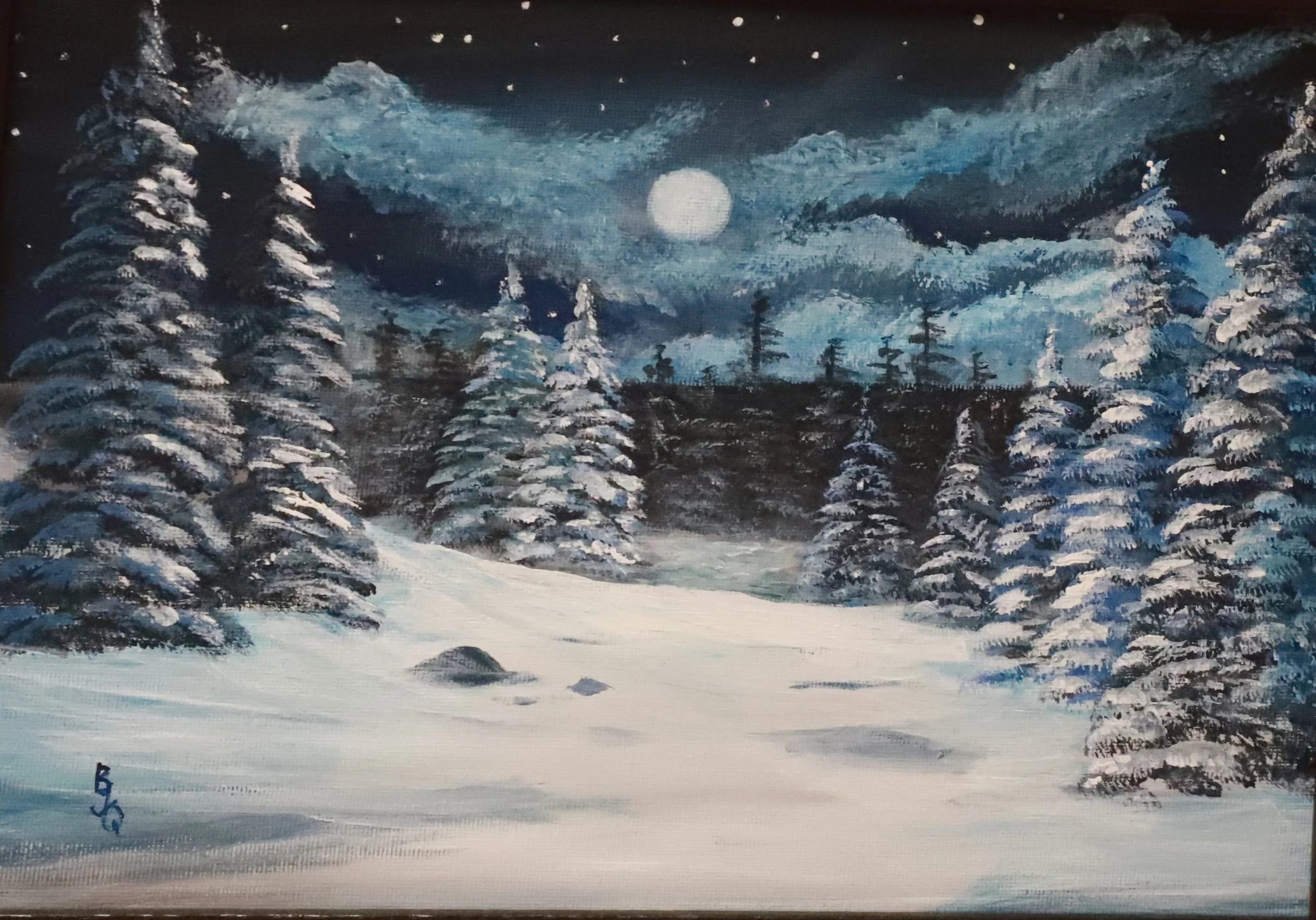 Drifting Into the Night - Acrylic on Canvas Panel - Jan 2025