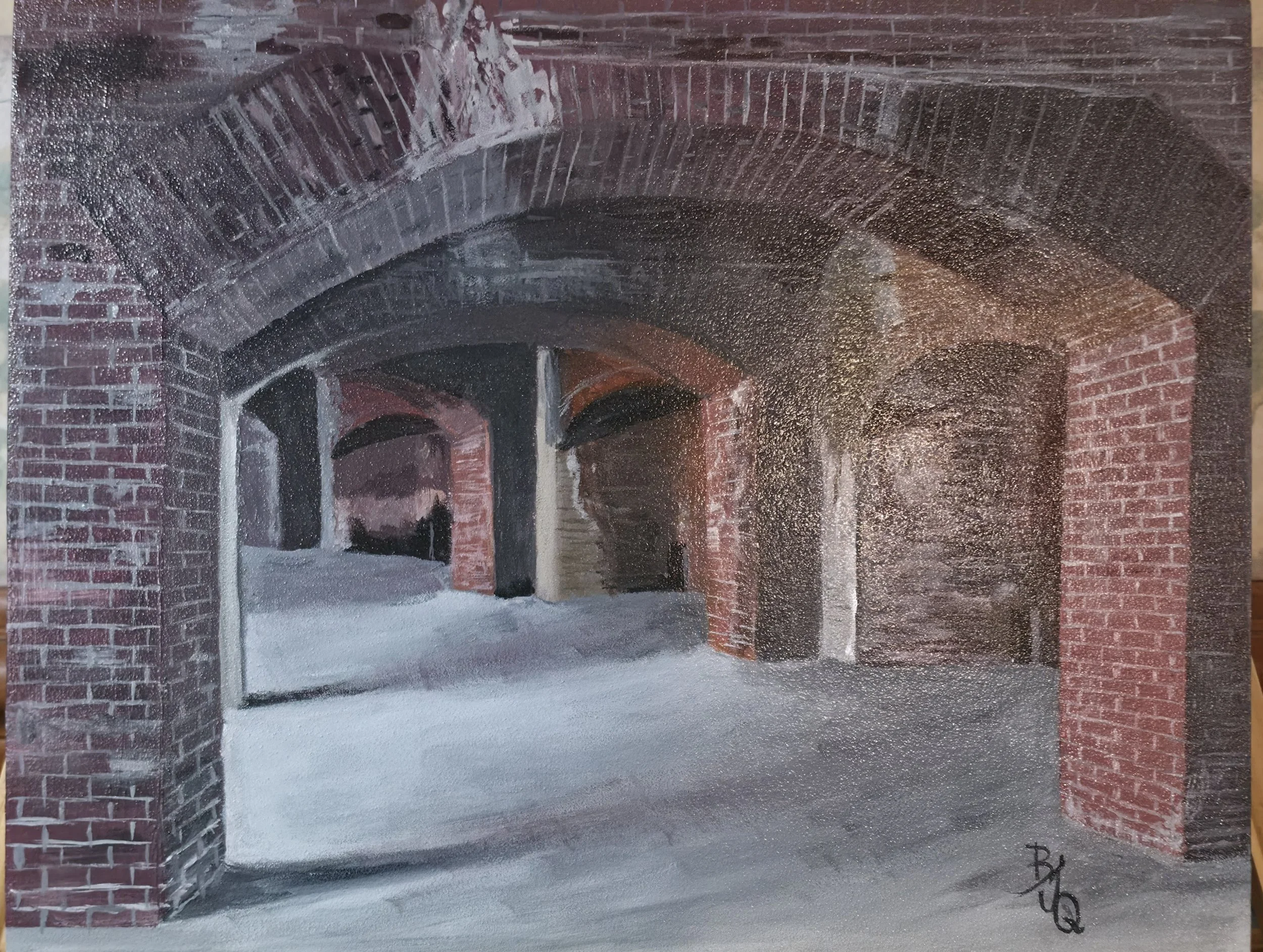 Ft Massachusetts, Ship Island, MS - Acrylic on Gesso Board - June 2026 - 14x11 - Original Photo by Brian Quinn