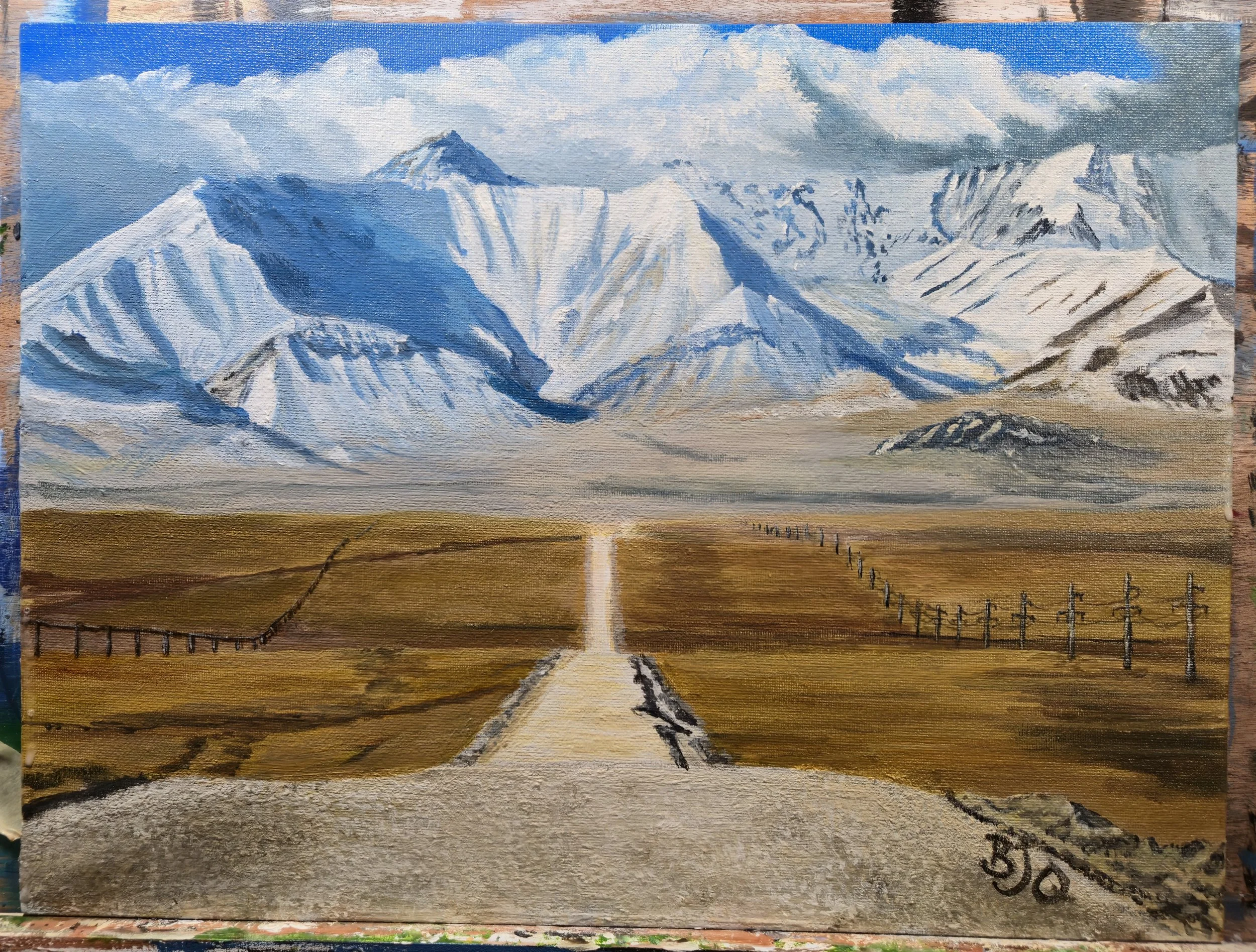 Central Asia - Acrylic on Canvas Board - Jan 2026 - Sold