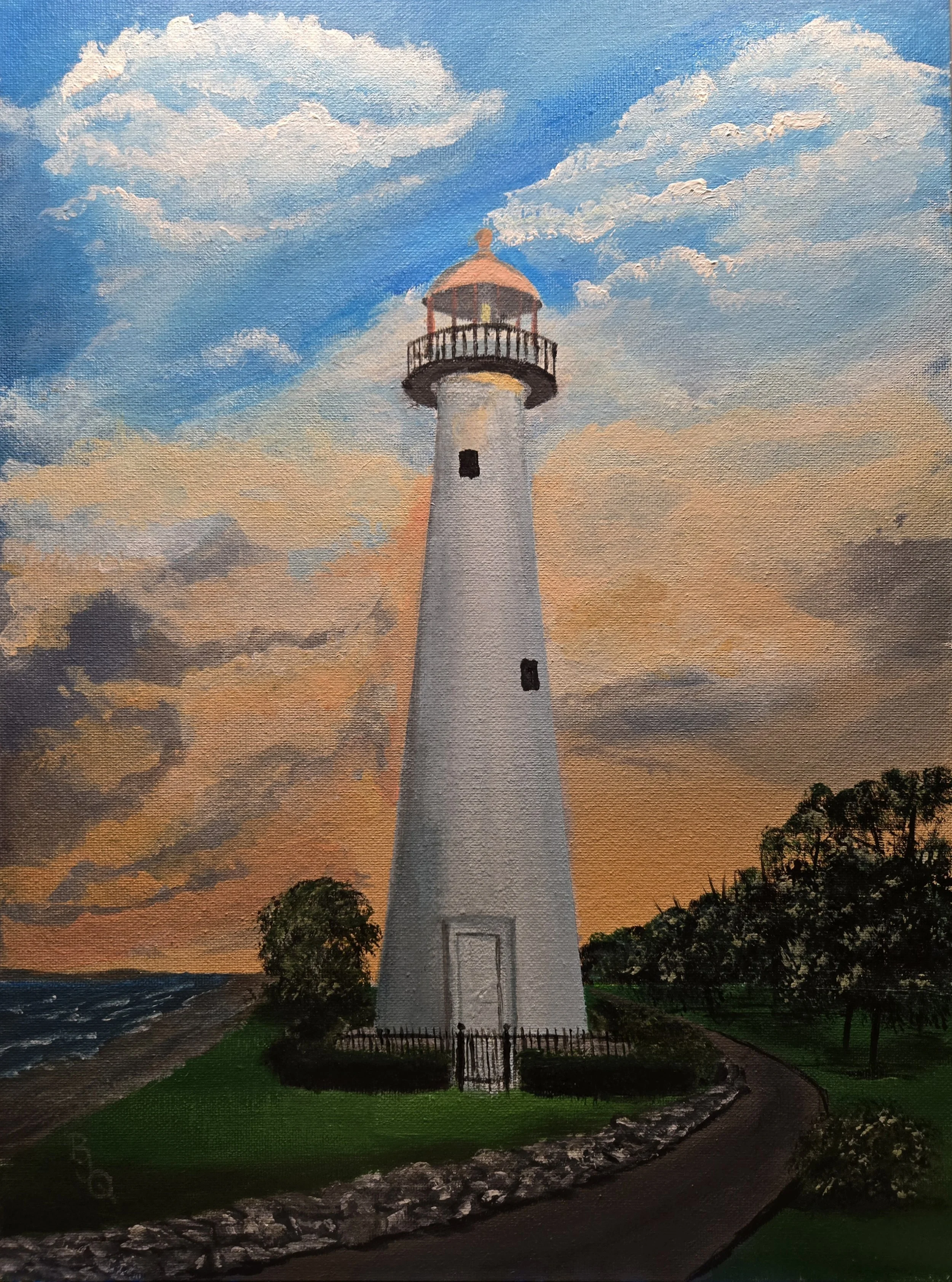 Biloxi Lighthouse - Acrylic on Canvas Board - Sept 2025