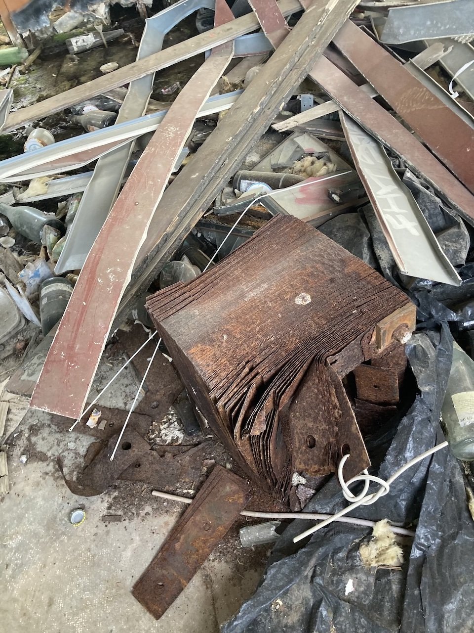 Scrap Metal from the Wengler used to construct the sculptures