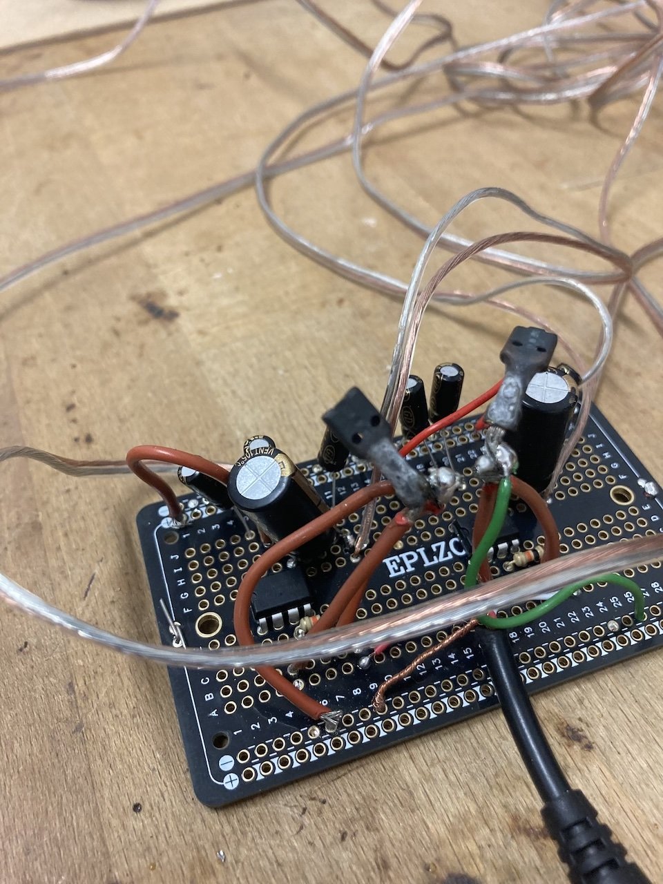 Amplifier Circuit built from salvaged wire from the Wengler