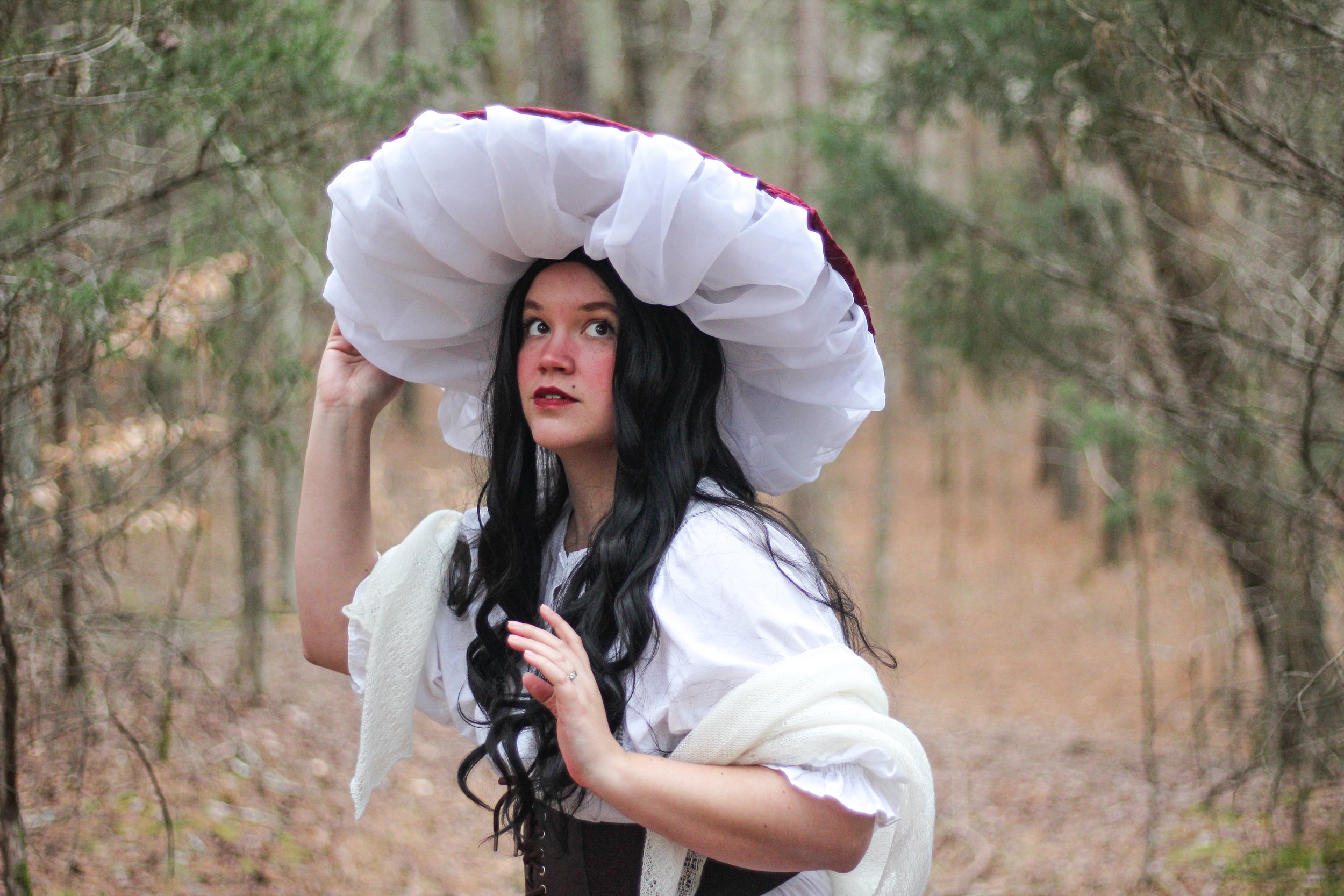 Winter Mushroom - Photo taken by Maddie McIntosh, Handmade upcycled mushroom hat made by me