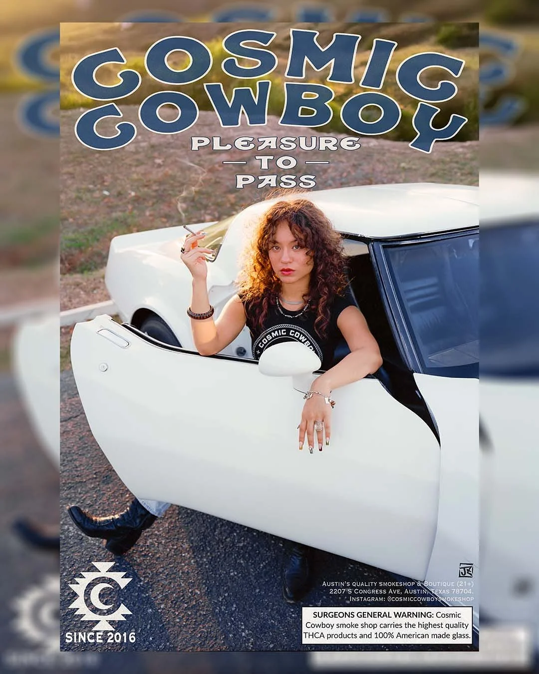 4x5 large format film- December 2024
*Repost*
Inspired by 1970&rsquo;s Camel cigarette advertisements with a modern twist. Find the prints in shop at @cosmiccowboy.austin 
Design, concept, photography and prints: @jzimage 
Models: @jjjewlian &amp; @t