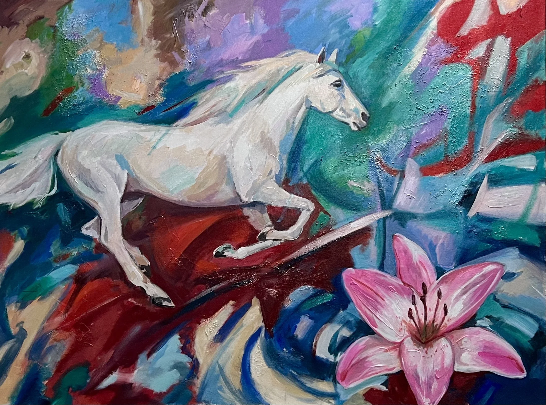 “Dashing Beauty” Acrylic on canvas