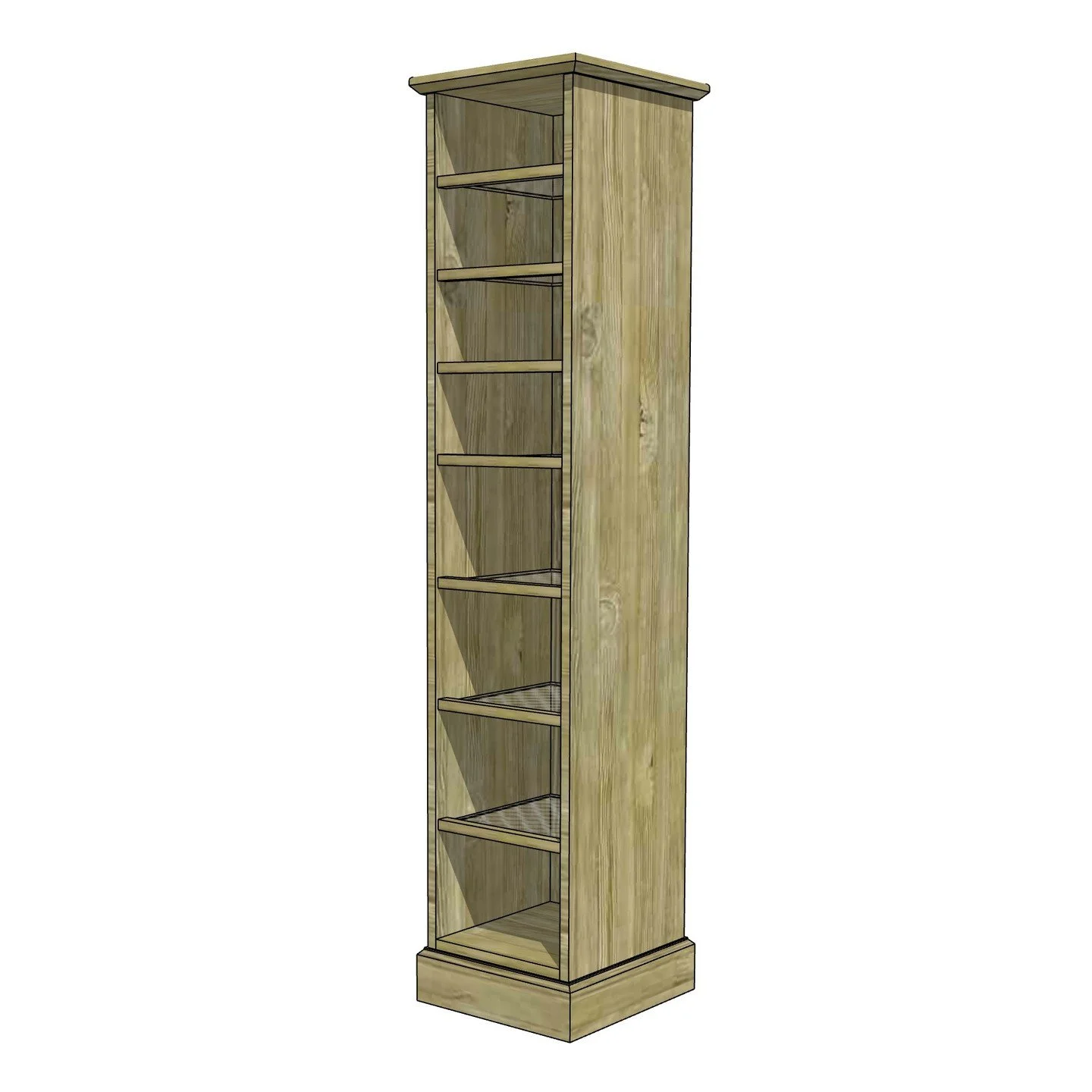 Here&rsquo;s the design for the oak shoe rack with galvanised steel shelves - designed and rendered using SketchUp. The rendering doesn&rsquo;t do it justice as the Europen Oak supplied by @yandles_ltd is beautiful!

I&rsquo;ve grain matched the boar