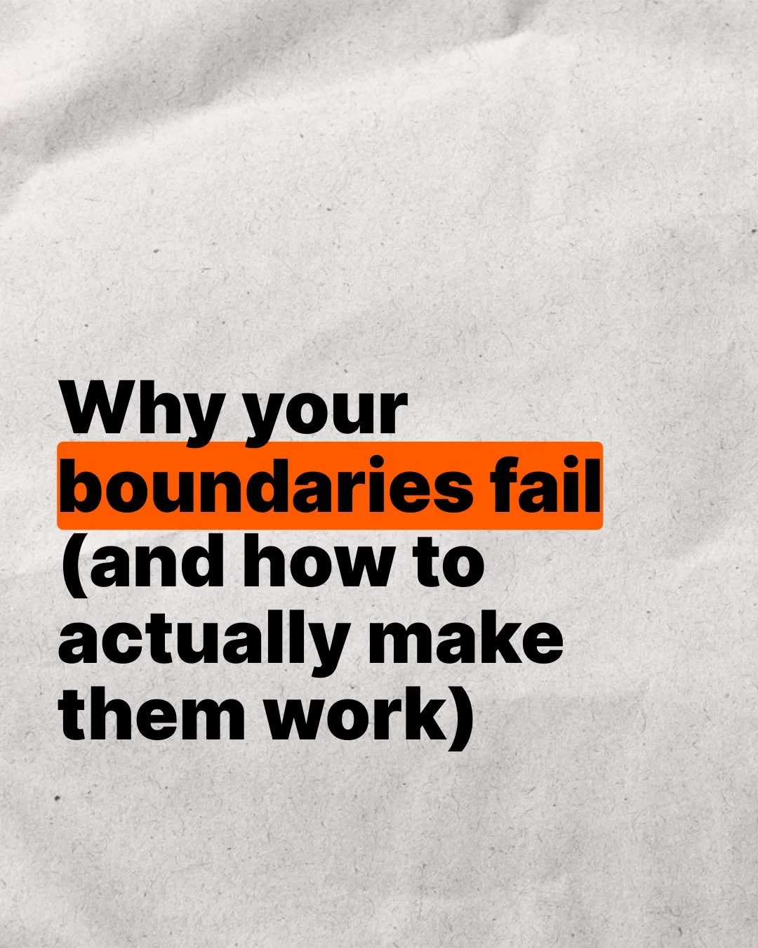 Your boundaries fail because you're using them wrong.

You think: &quot;If I set a boundary, they'll respect it.&quot;

Reality: Boundaries aren't about THEM. They're about YOU.

Here's the mistake:

You set a boundary.
They cross it.
You get angry a