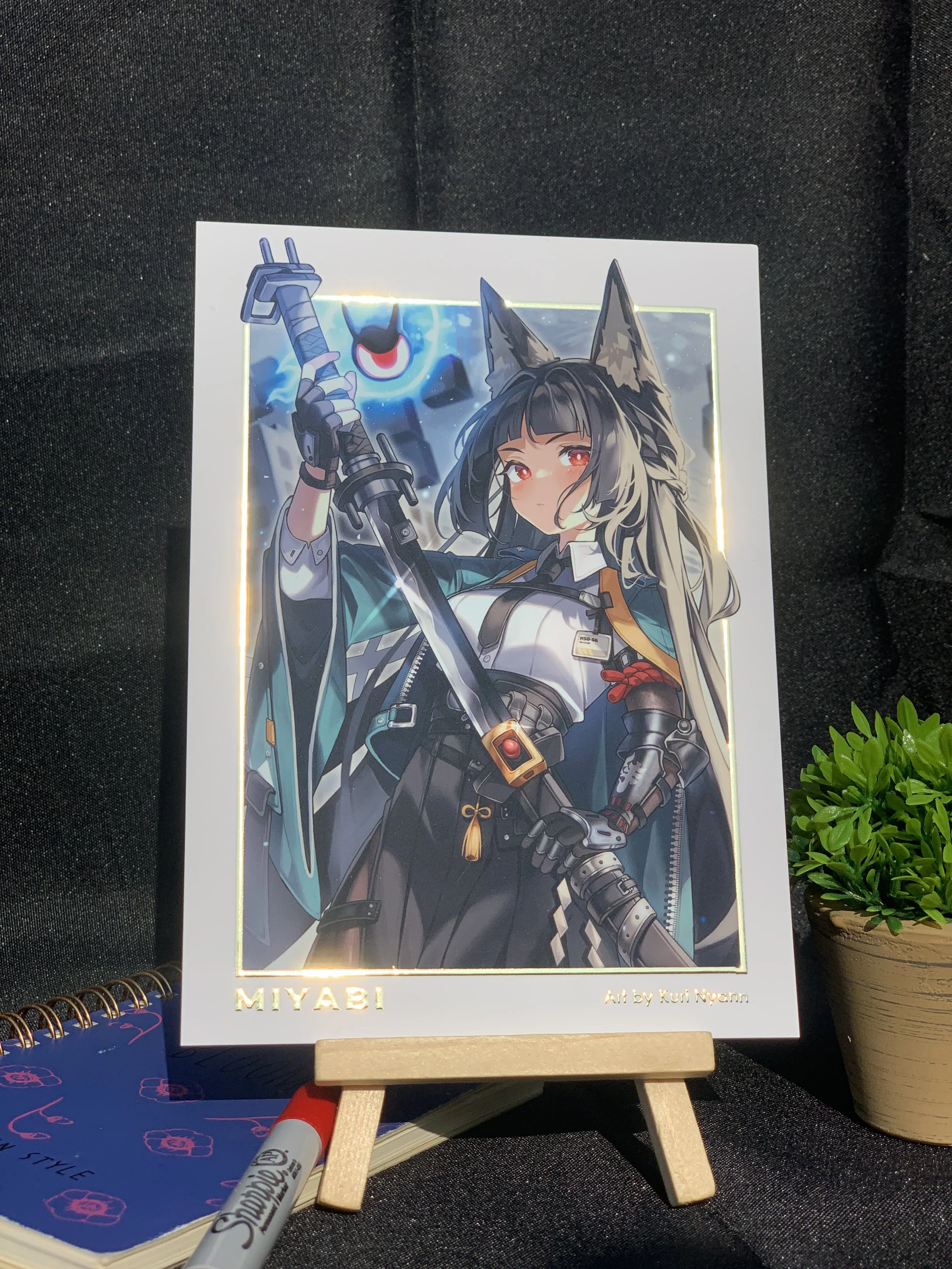 Postcard Fuwamoco Together - Hololive Gold Foil Poster 5x7 — Kuri