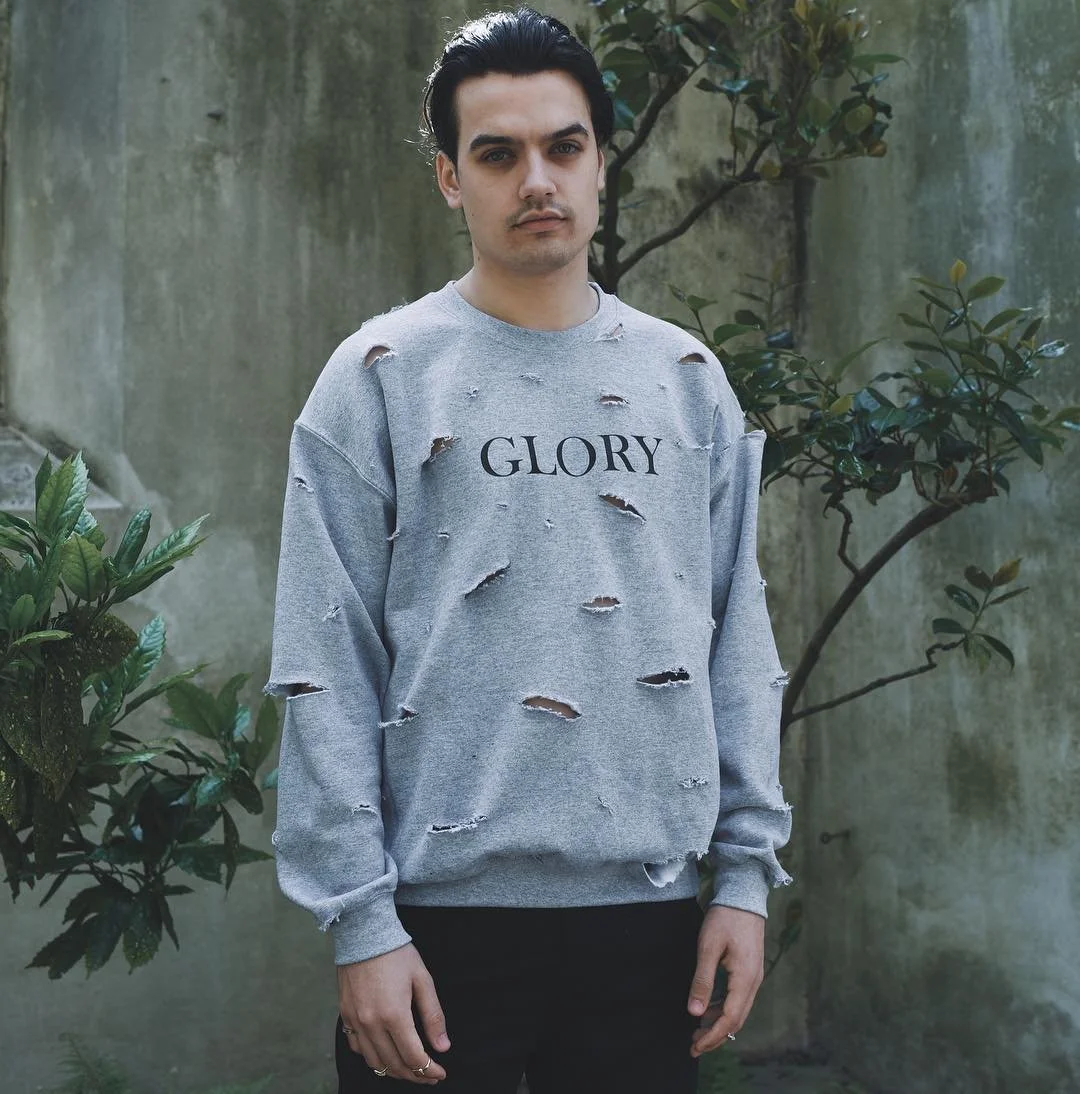 'Glory' Hand Distressed Grey Sweatshirt | This along with other products are a part of our Acclaim sample sale | Available on  Annasevenldn.com/samplesale While stocks last. #Acclaim