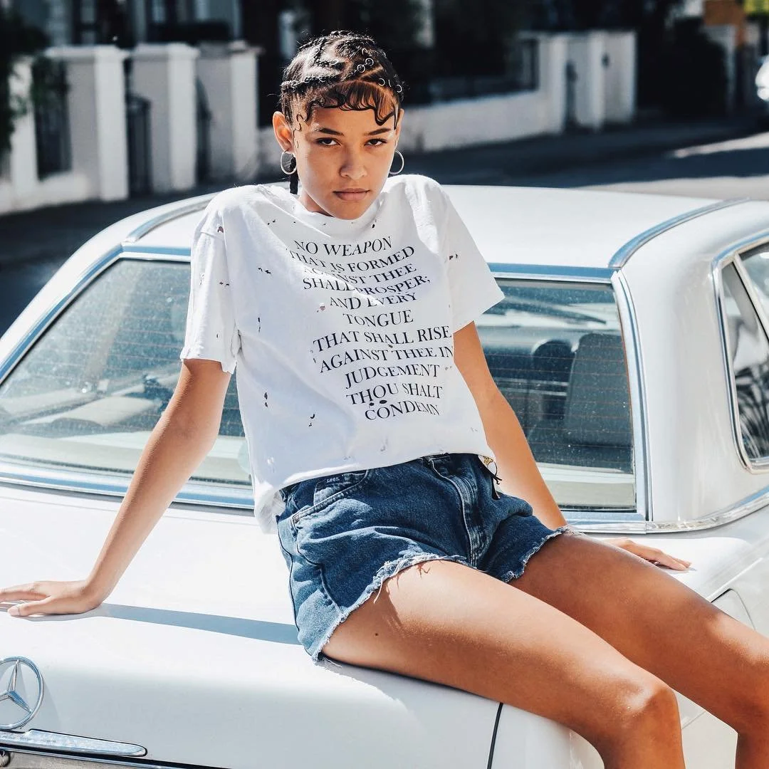 Isaiah 54:17. Sample sale on selected Acclaimed Apparel | While stocks last. (Photography: @dazhaneleahphotos | Styling: @sash.l.e | Hair: @zateeshahairstylist | Model: @sianngarnett