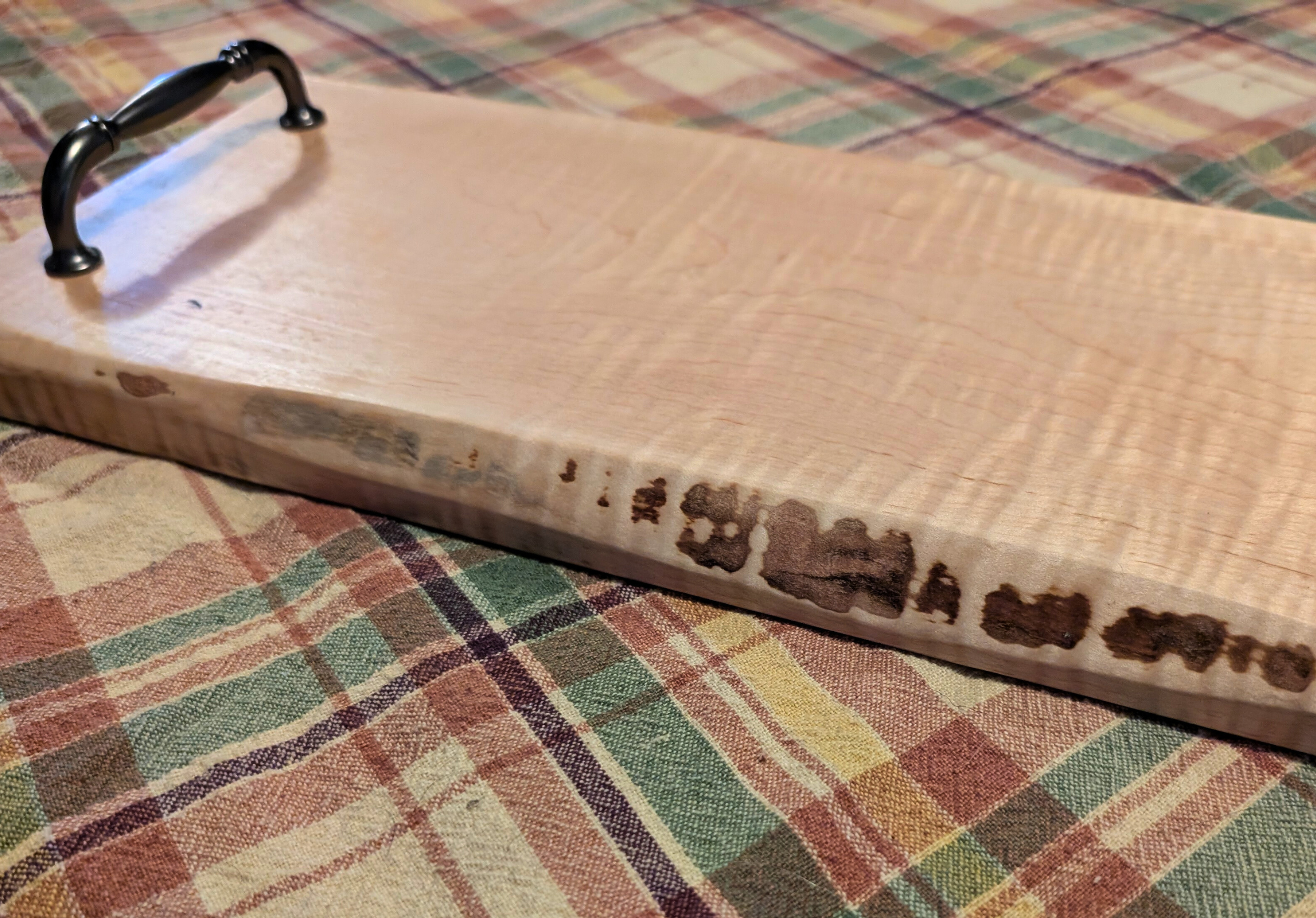 Curly Maple Serving Tray with Live Edge