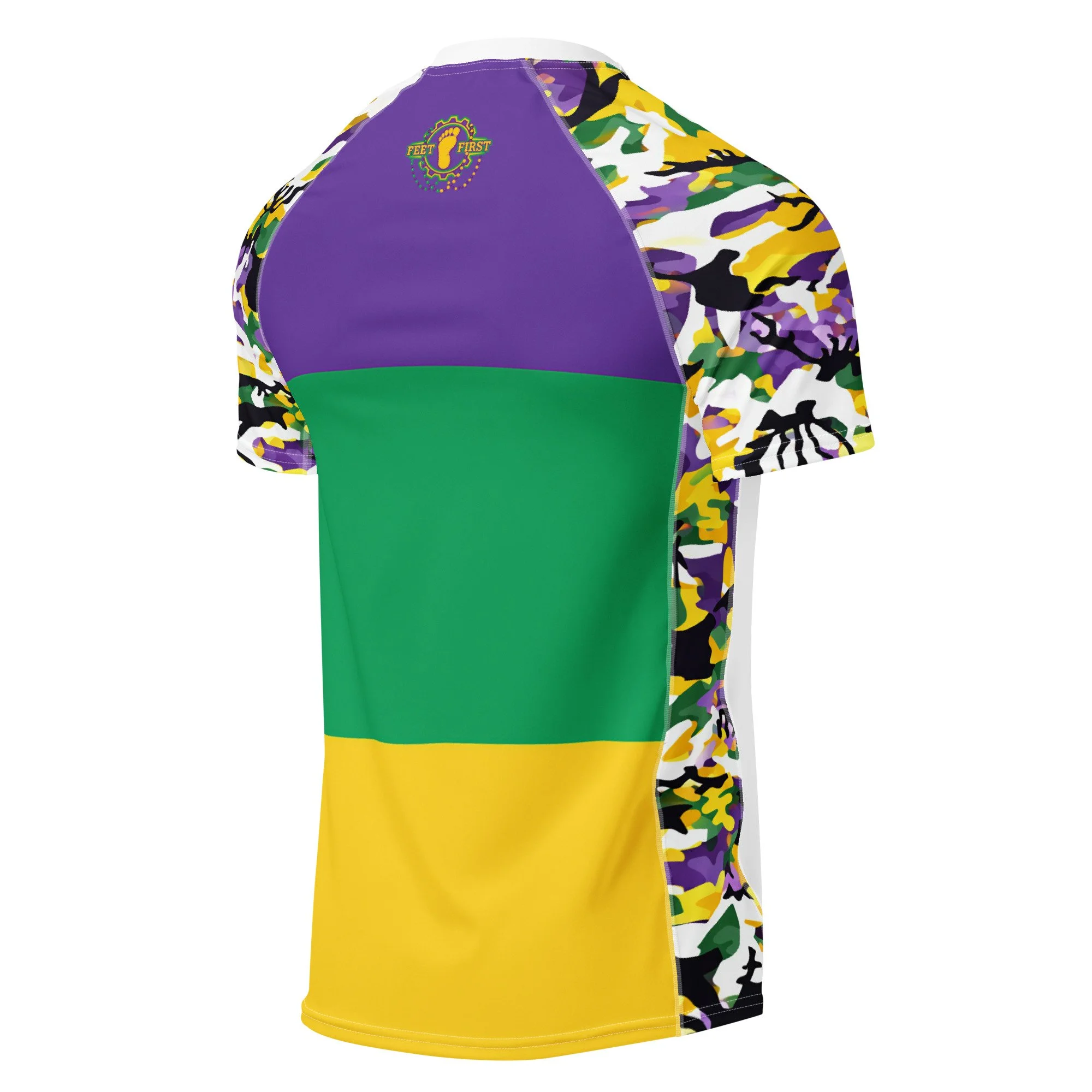 Mardi Gras Camo men’s rash guard