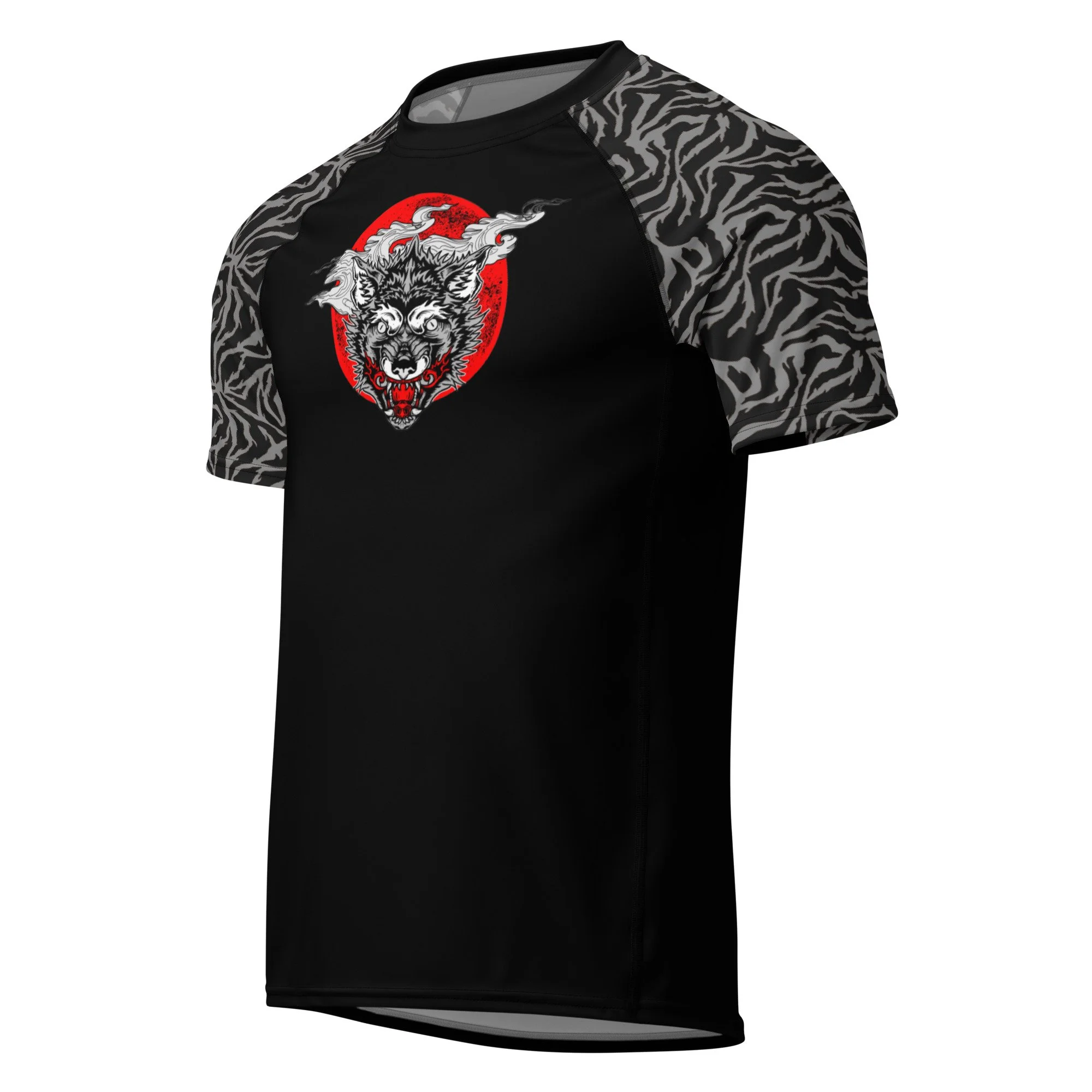 Balinese Traditional Wolf men’s rash guard
