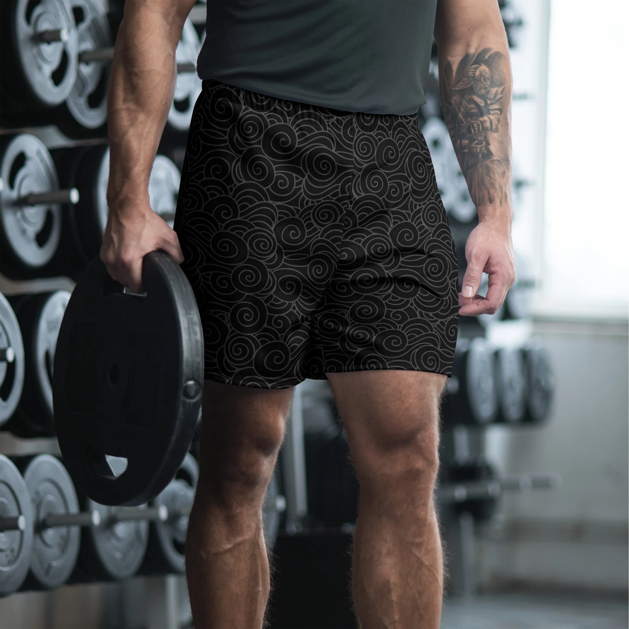 Dark Swirls Unisex Athletic Long Shorts
