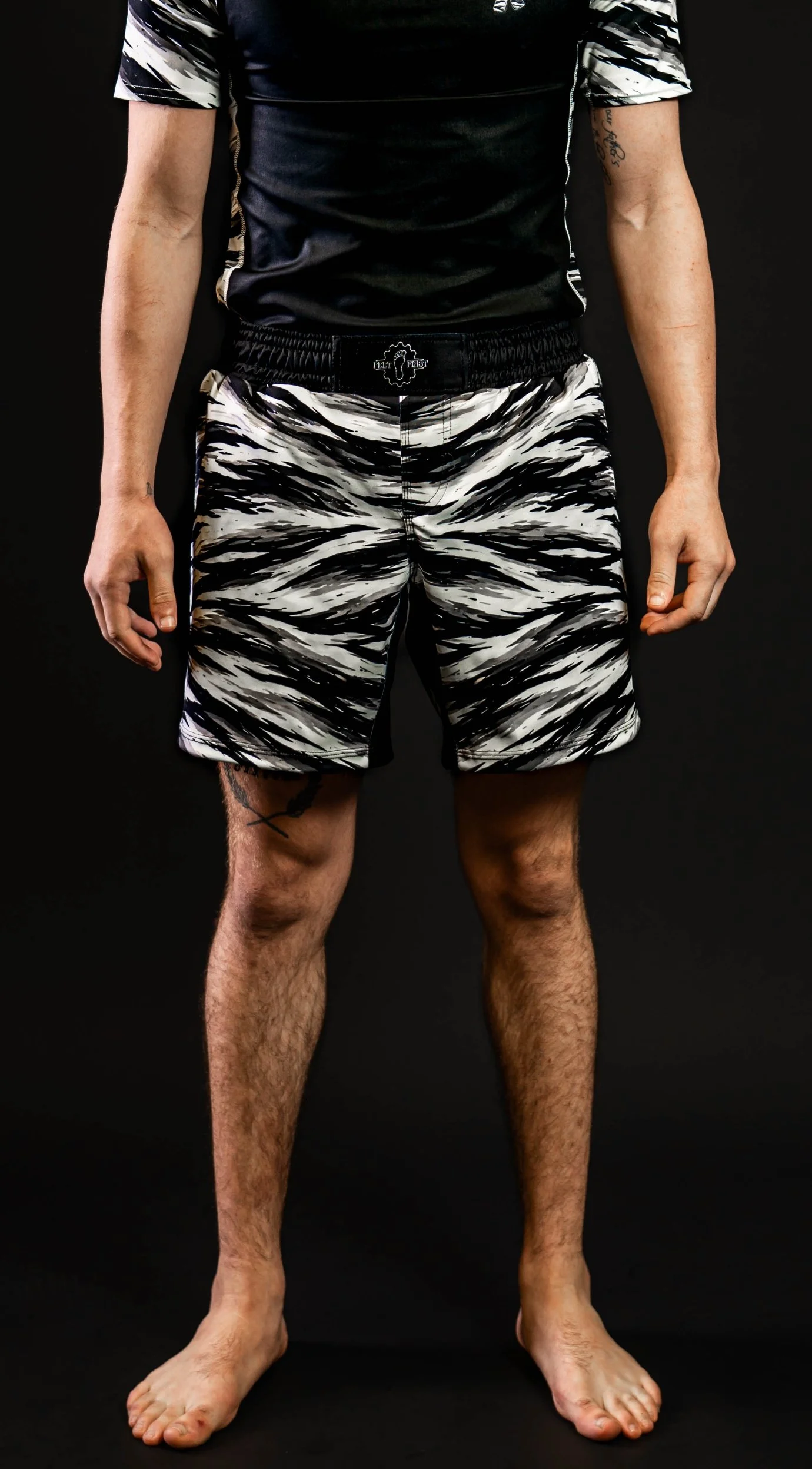 White Belt Tiger Camo Grappling Shorts