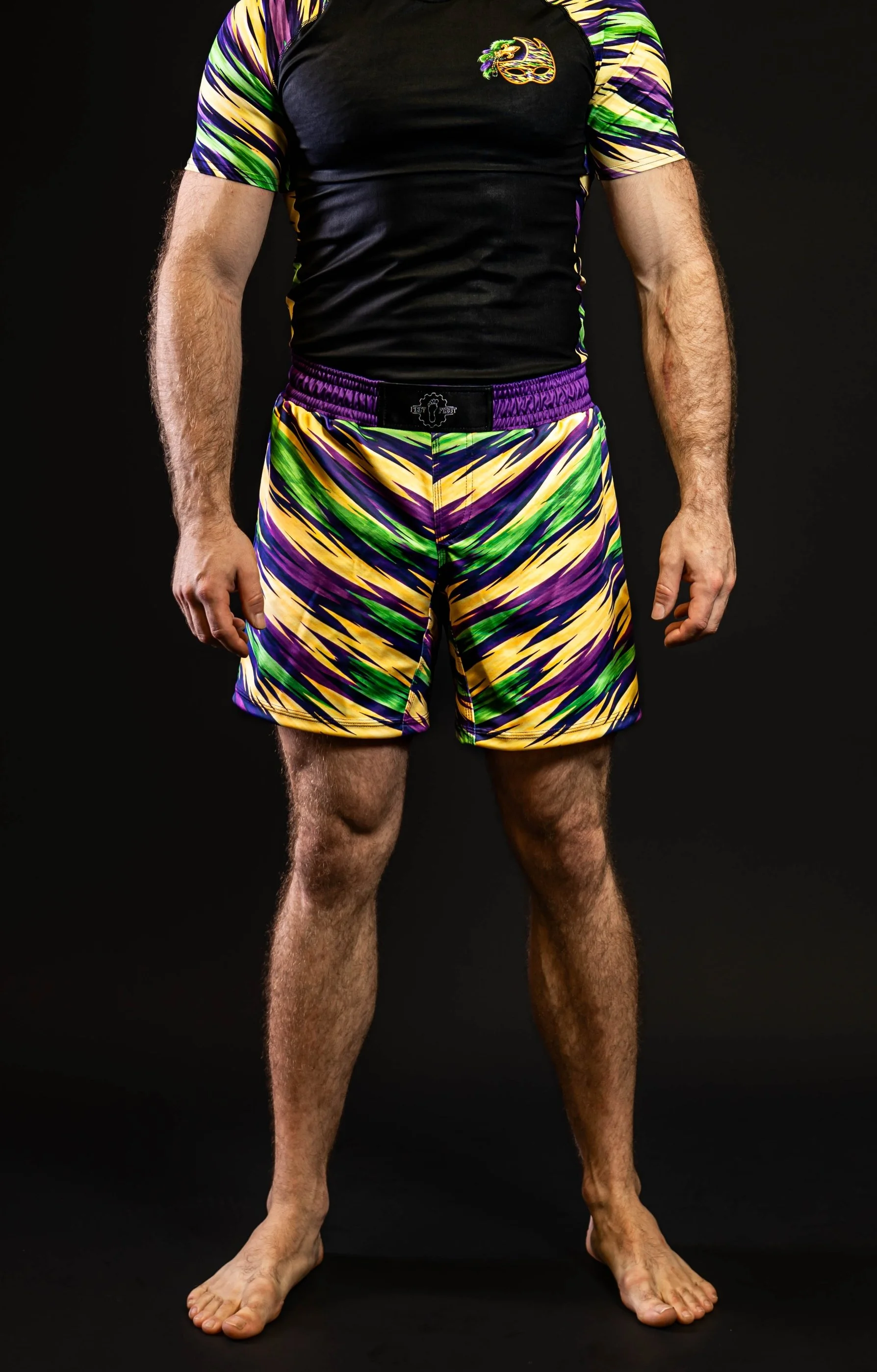 Mardi Gras Tiger Stripe Grappling Shorts